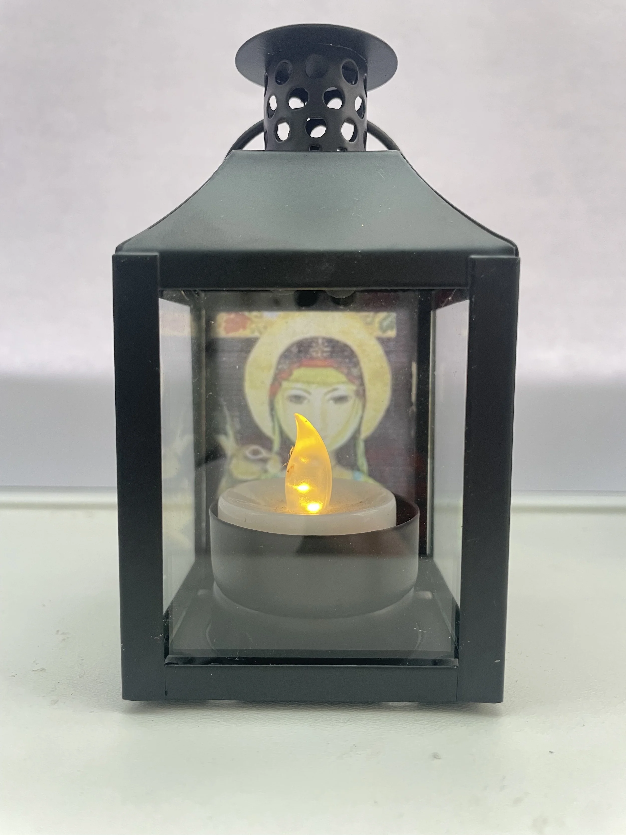 St Melangell, Patron St of Hares - small lantern from the side.