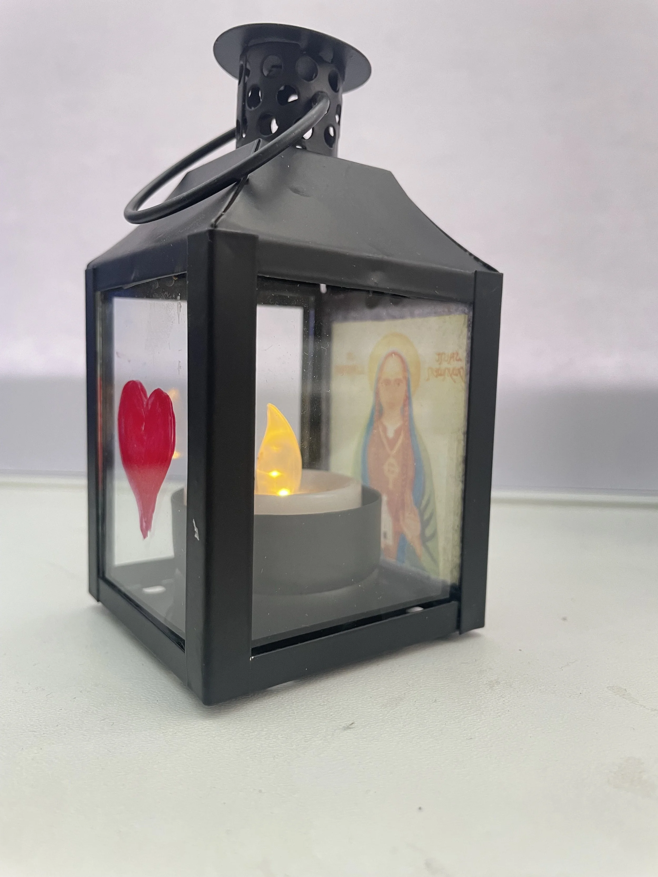 St Dwynwen small lantern - from the side.