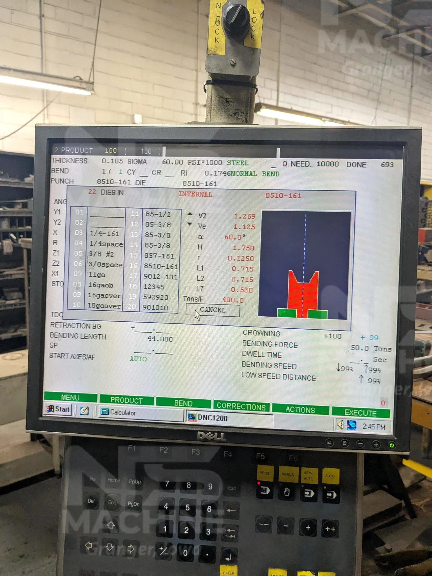 400 Ton Yawei 5-Axis CNC Press Brake, Model PBH400-4100 | 14073-8