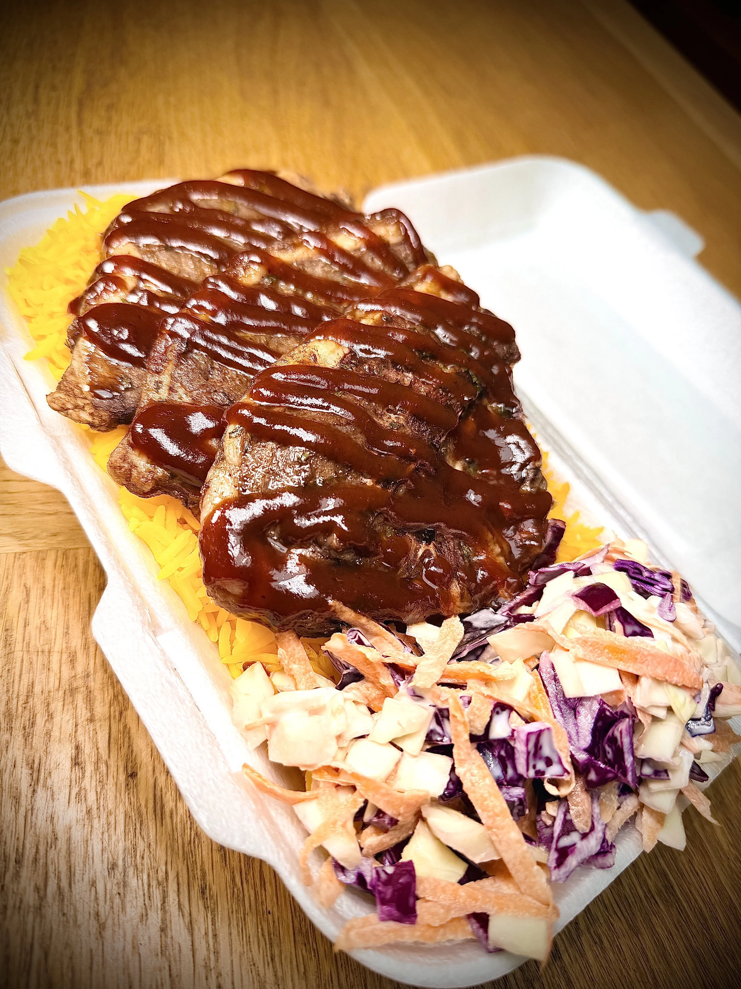 HICKORY LAMB CHOPS RICE OR CHIPS & COLESLAW + FREE BOTTLE OF WATER - AVAILABLE ALL DAY NOW!