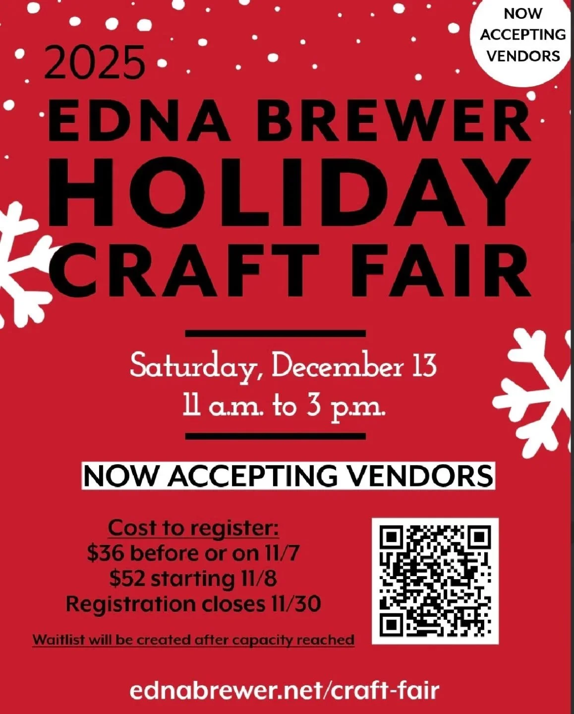 Now accepting vendors!