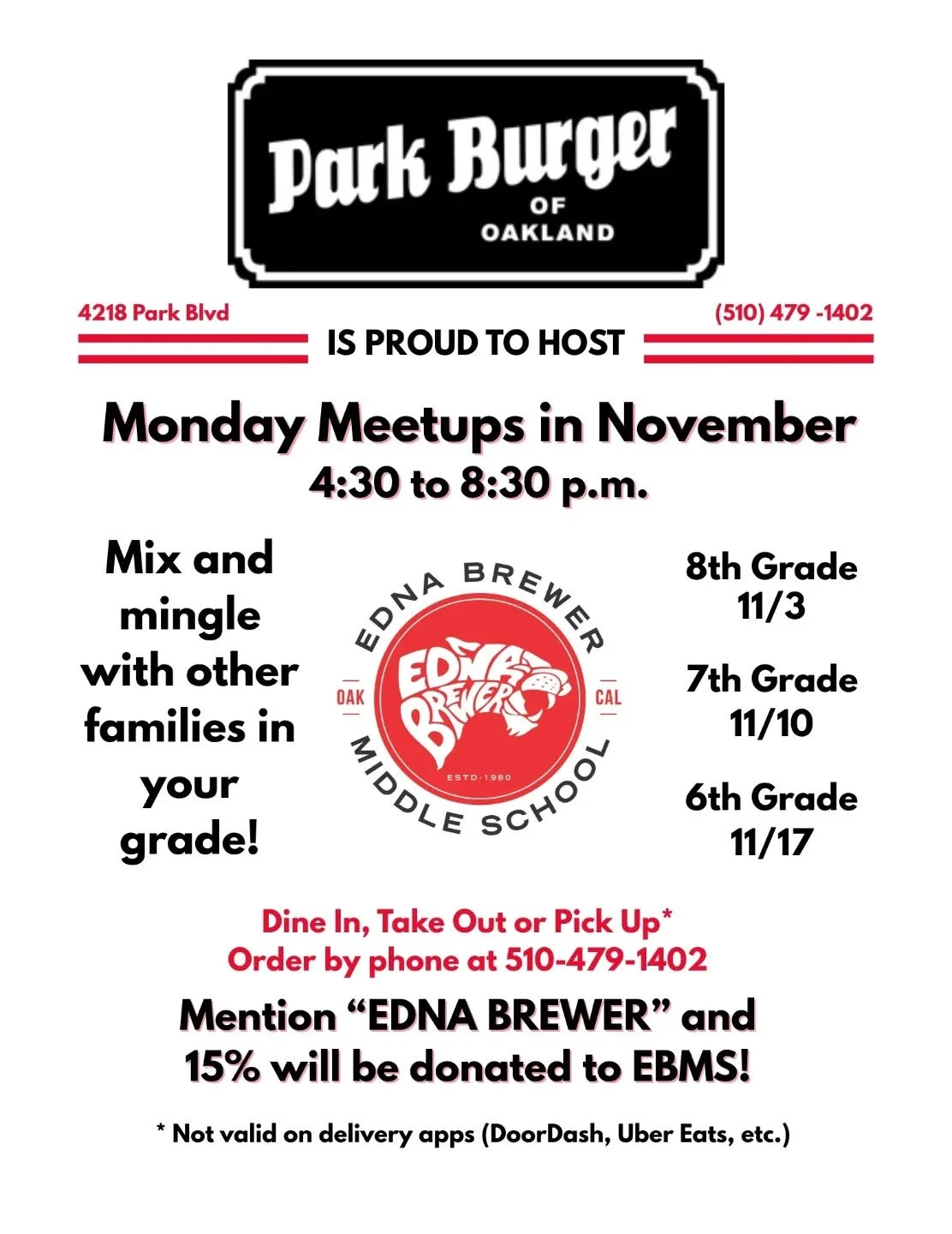 Monday meetups in November! 8th grade is first. Make some plans, meet some people, support Brewer!