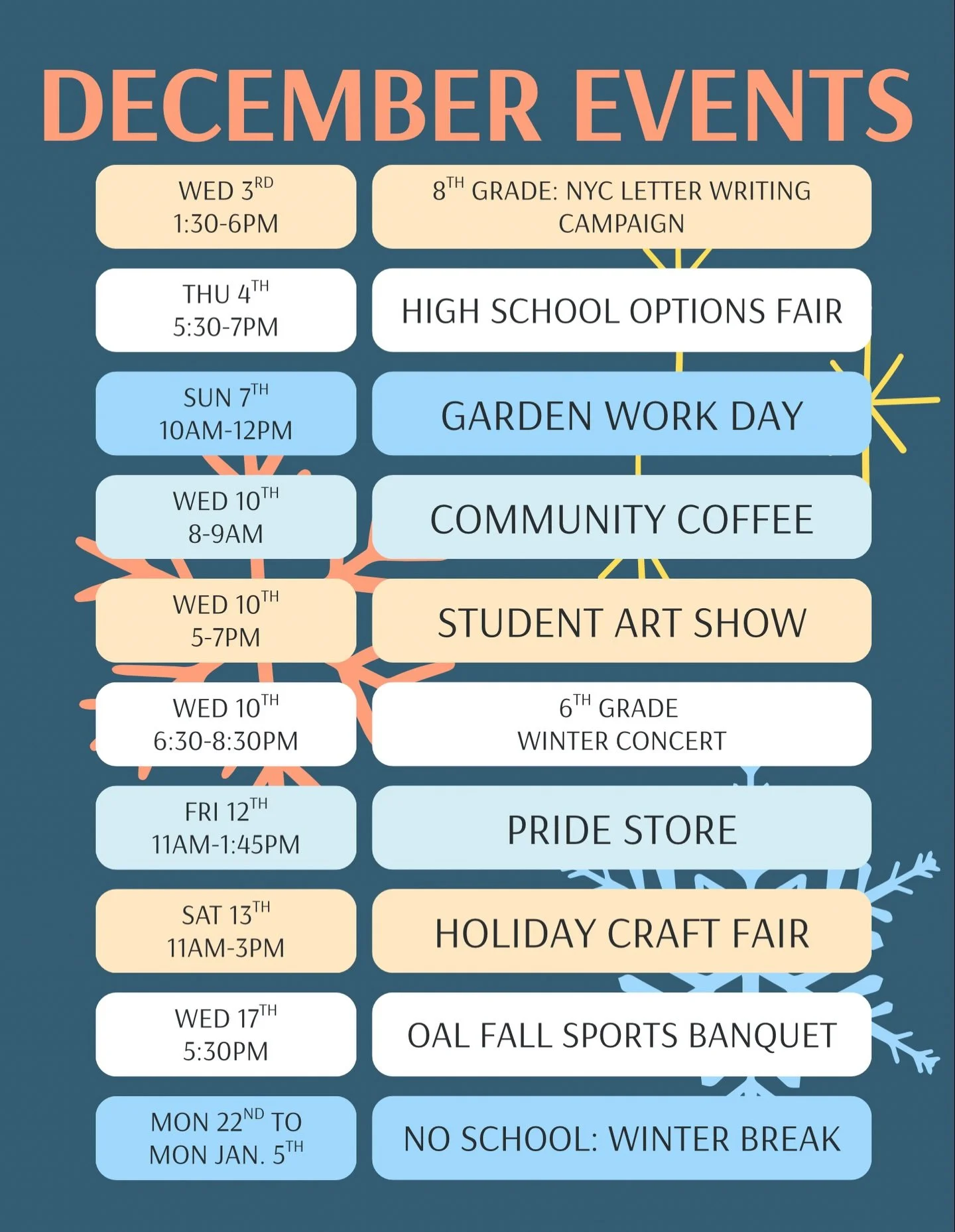 It&rsquo;s December! Only three weeks until Winter Break and there&rsquo;s a lot going on. Stay up to date on all the Brewer events and activities here: ednabrewer.net/events. Subscribe to the calendar for all the latest and learn about volunteer opp