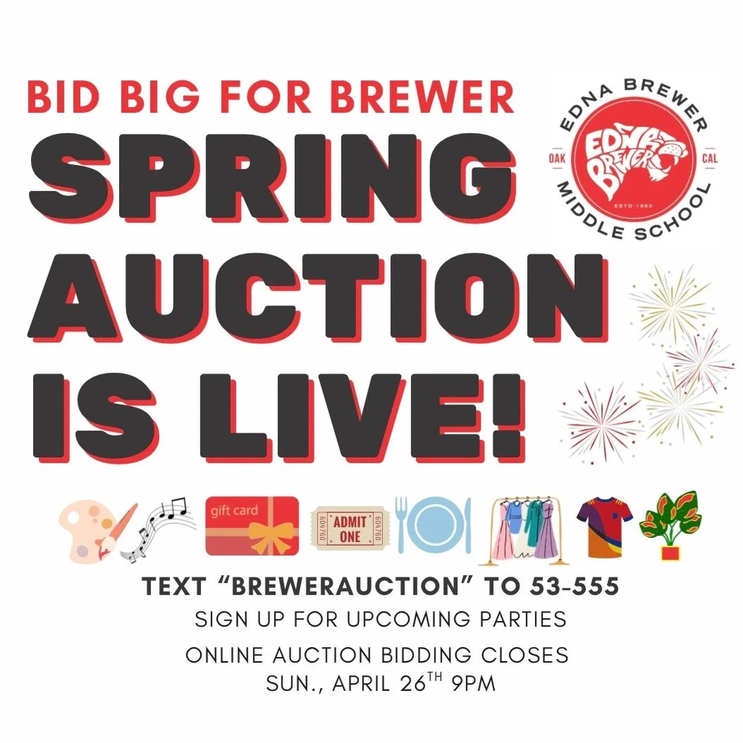 The Spring Auction is LIVE! BID on our online catalog of 100+ delicious, fun, inspiring, and even indulgent items! Bidding ends at 9pm April 26th.

Text BREWERAUCTION to 53-555

Click on the Auction tab to see the catalog and be sure to &ldquo;View a