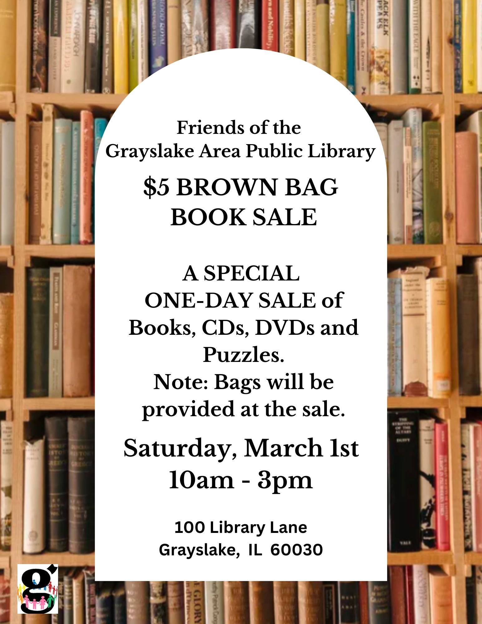 Friends of the Grayslake Area Public Library 5 Brown Bag Book Sale