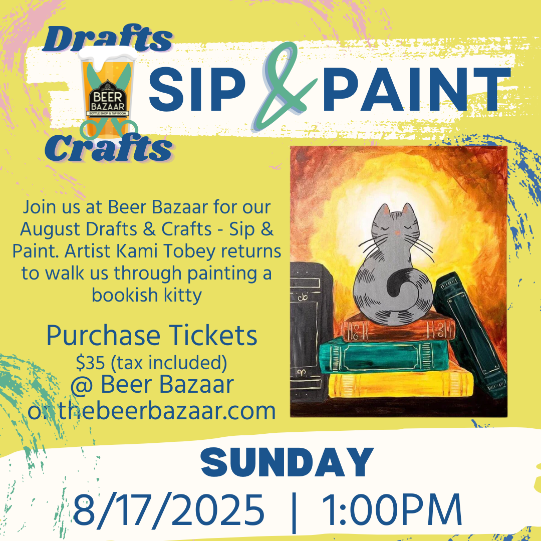 Drafts & Crafts - Sip & Paint: Bookish Kitty