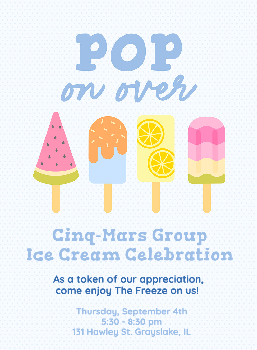 Cinq-Mars Group Ice Cream Celebration