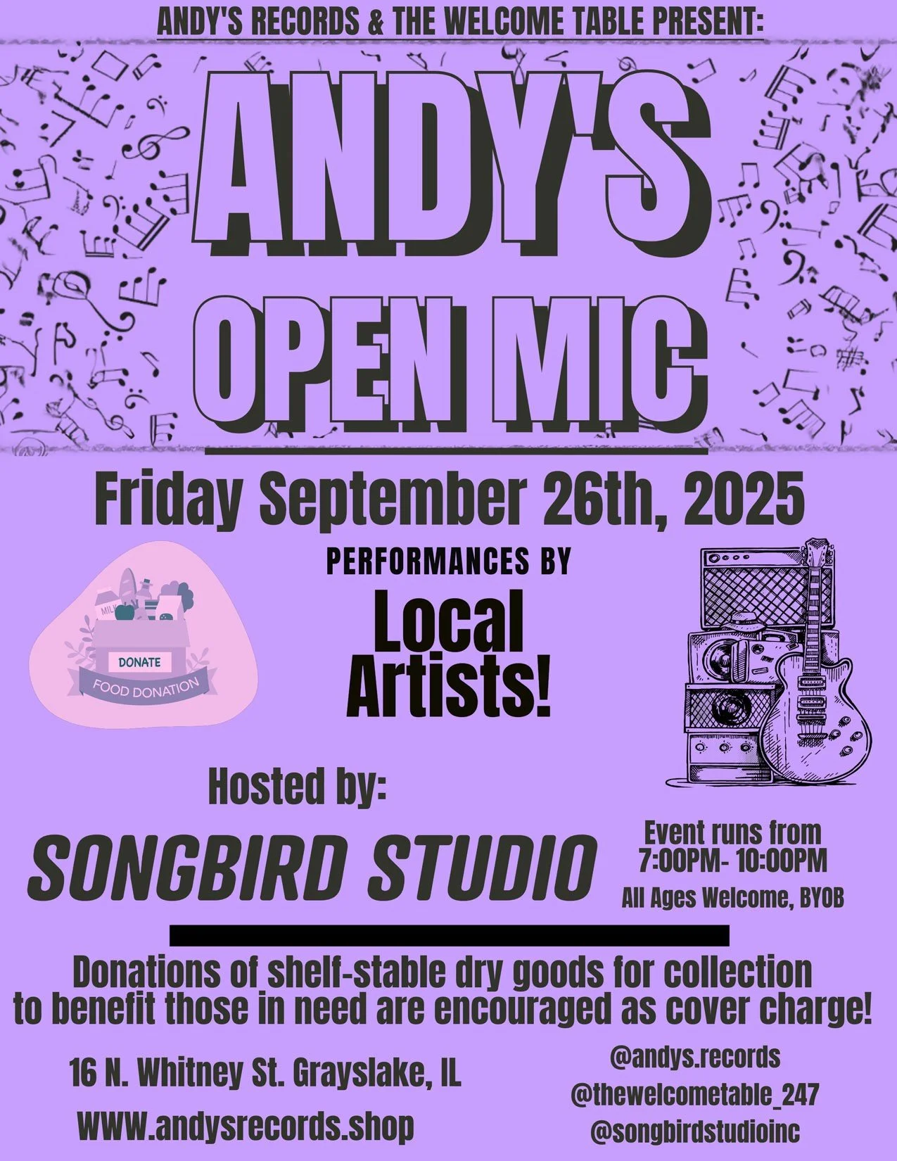 Andy’s Records Open Mic Night