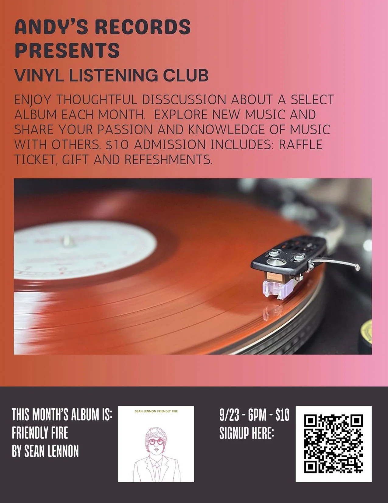 Andy’s Records Vinyl Listening Club