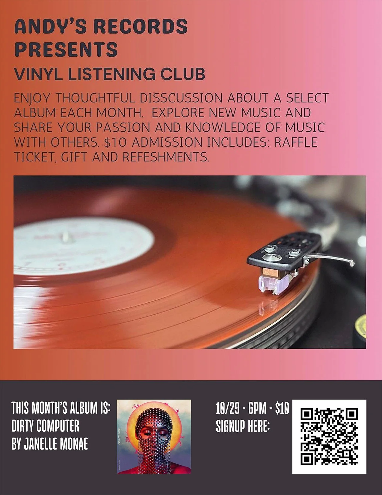 Andy’s Records Vinyl Listening Club
