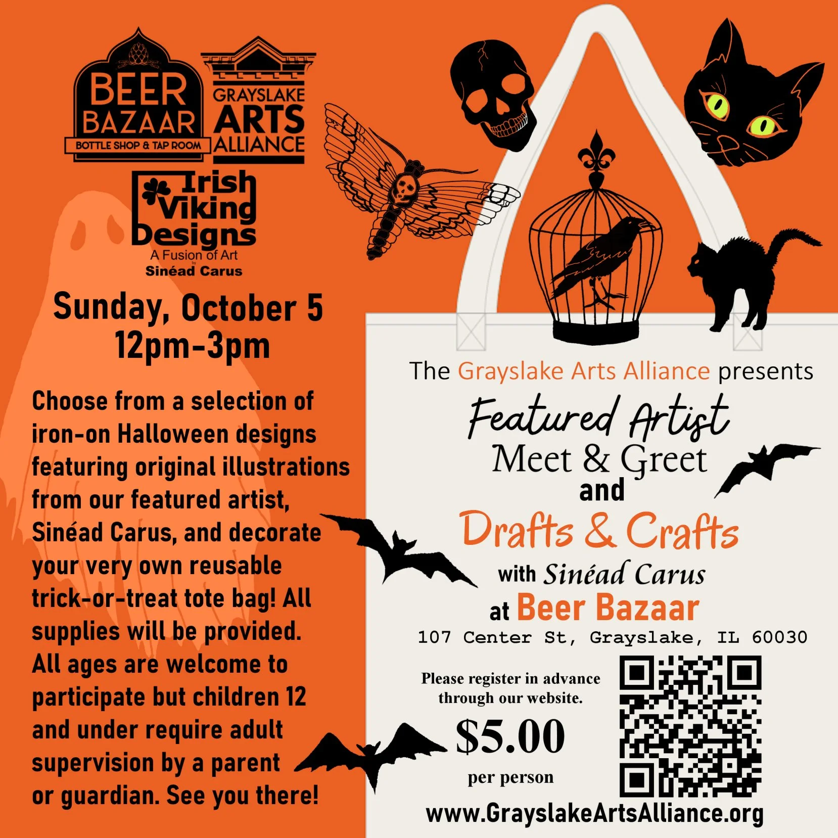 Grayslake Arts Alliance Featured Artist Sinéad Carus Meet & Greet and Drafts & Crafts at Beer Bazaar 