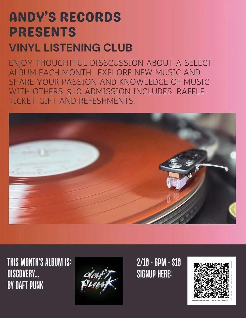 Andy’s Records Vinyl Listening Club