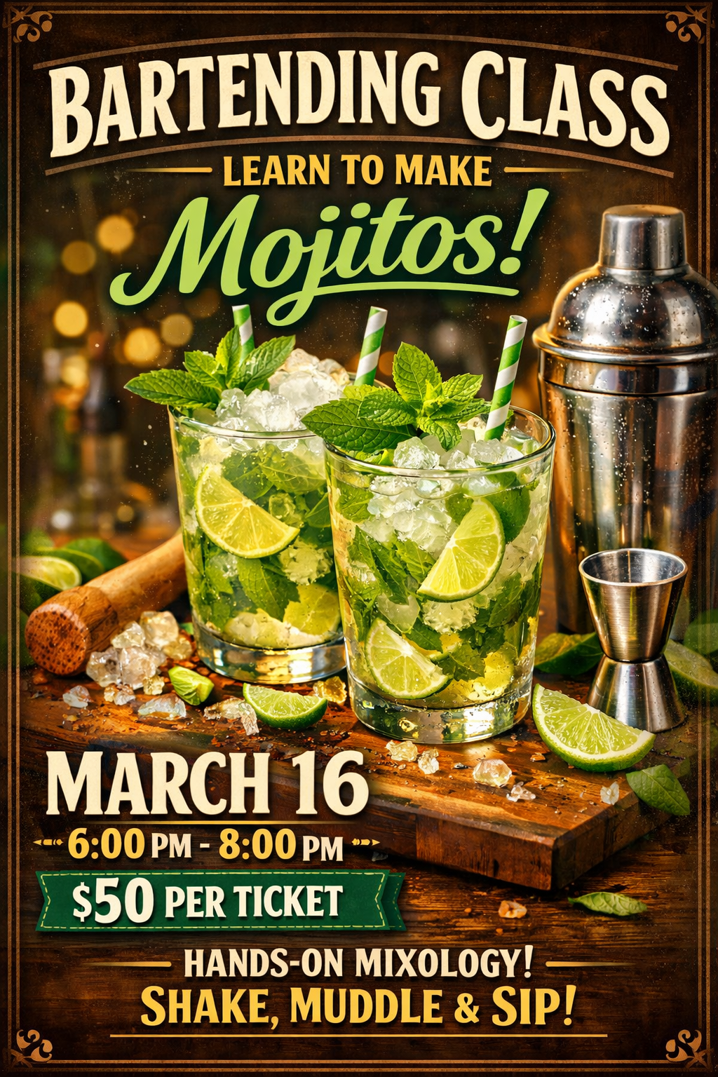 Bartending Class: Learn to Make Mojitos