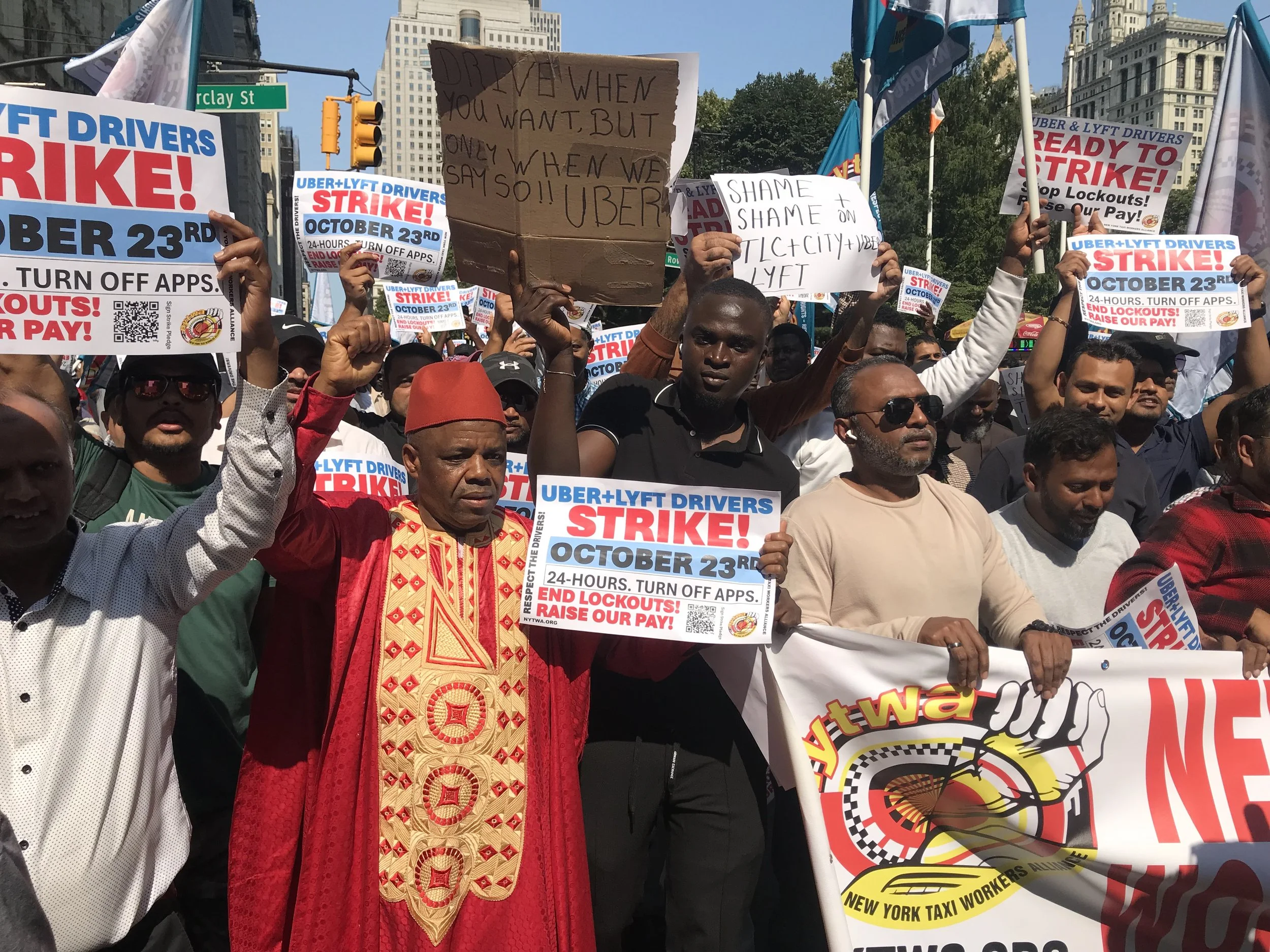Uber Protests ‘We Need to Break Them Down!’ Uber, Lyft Drivers in NYC Call 24-Hour ...