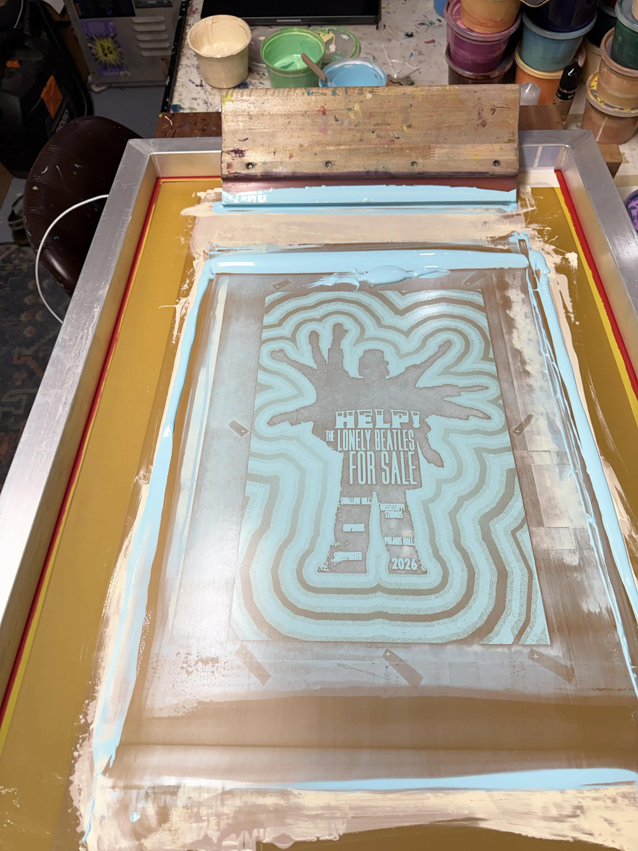 John Craigie - Help The Lonely Beatles For Sale Screen Print - Printing Process 2