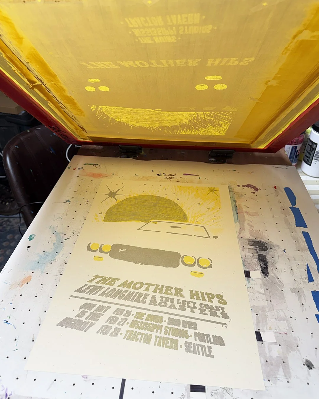 The Mother Hips & Lewi Longmire, February 2026 Poster - printing process