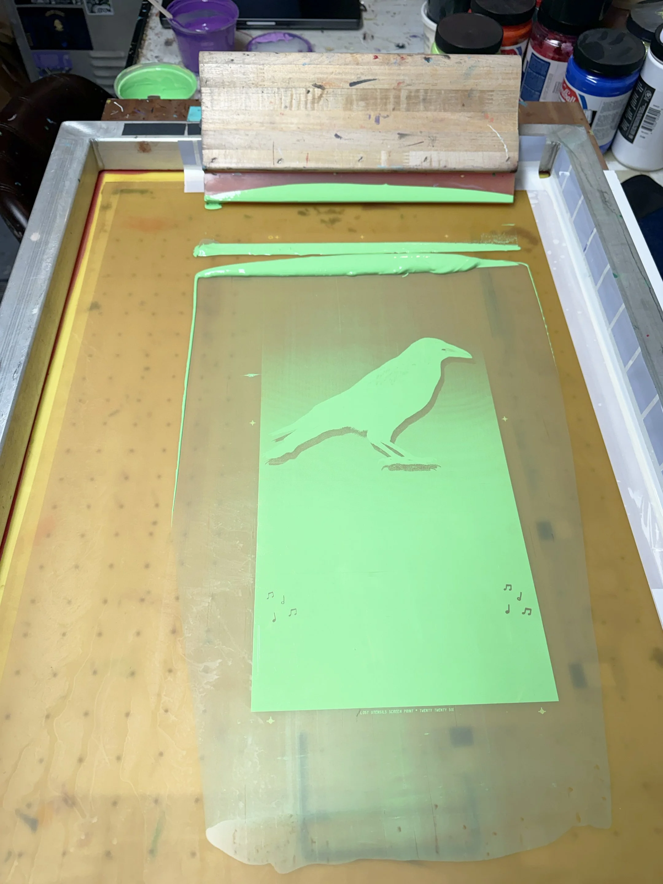 Lost Utensils - The Woodbrains - January 2026 - printing process 1