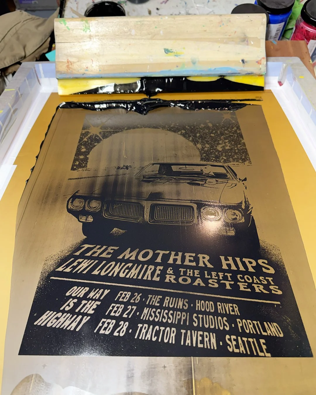 The Mother Hips & Lewi Longmire, February 2026 Poster - printing process