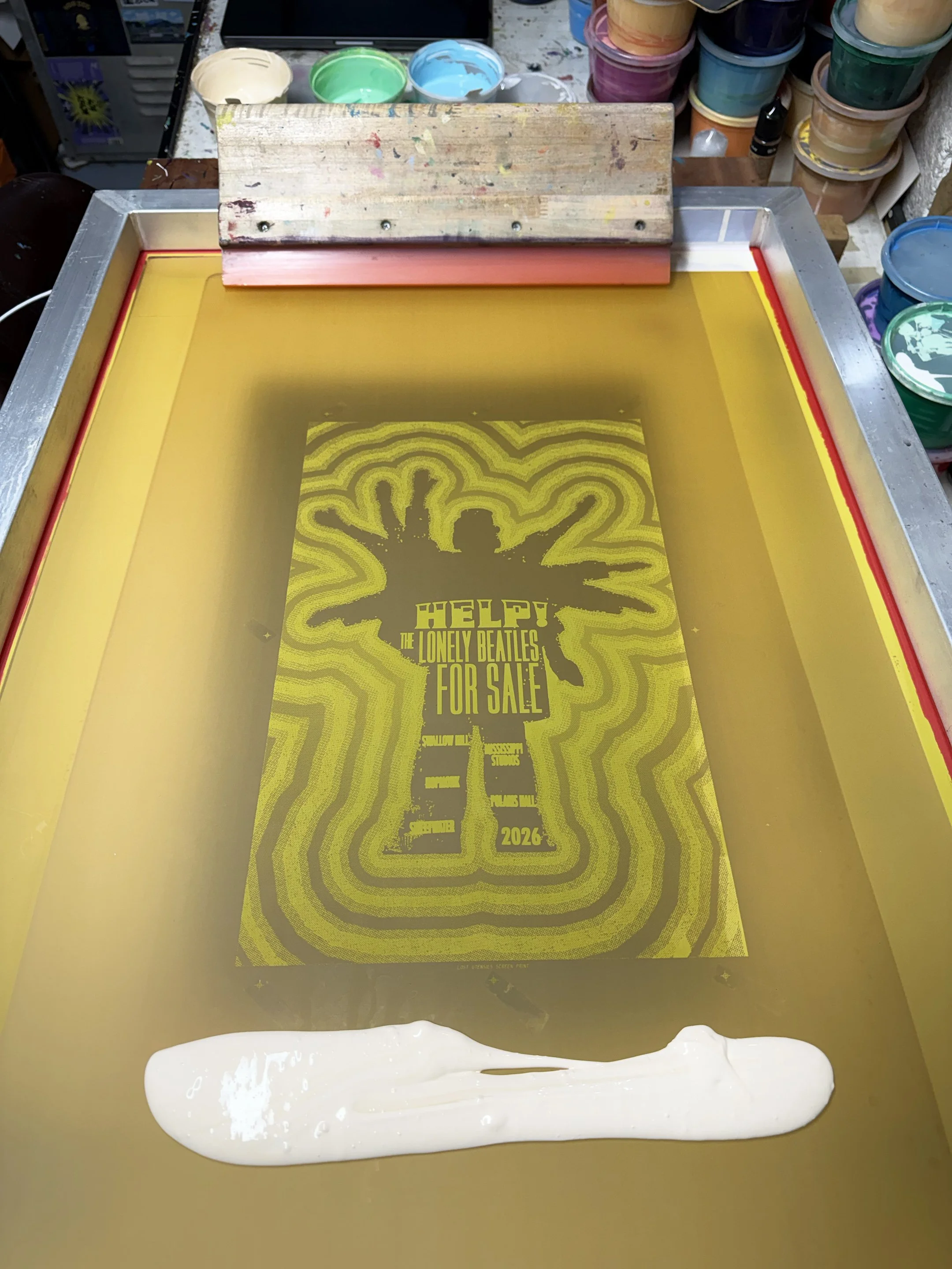 John Craigie - Help The Lonely Beatles For Sale Screen Print - Printing Process 1
