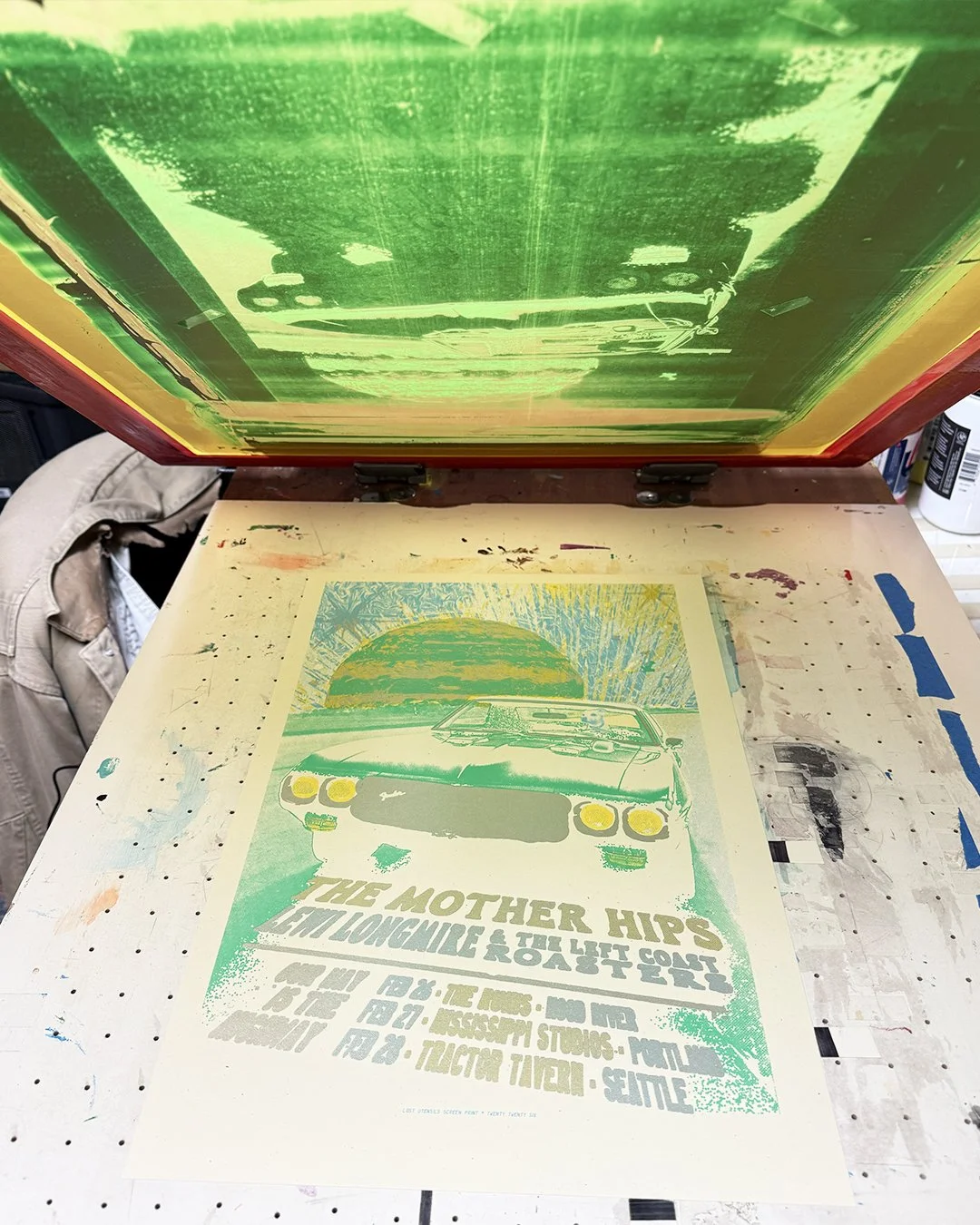 The Mother Hips & Lewi Longmire, February 2026 Poster - printing process