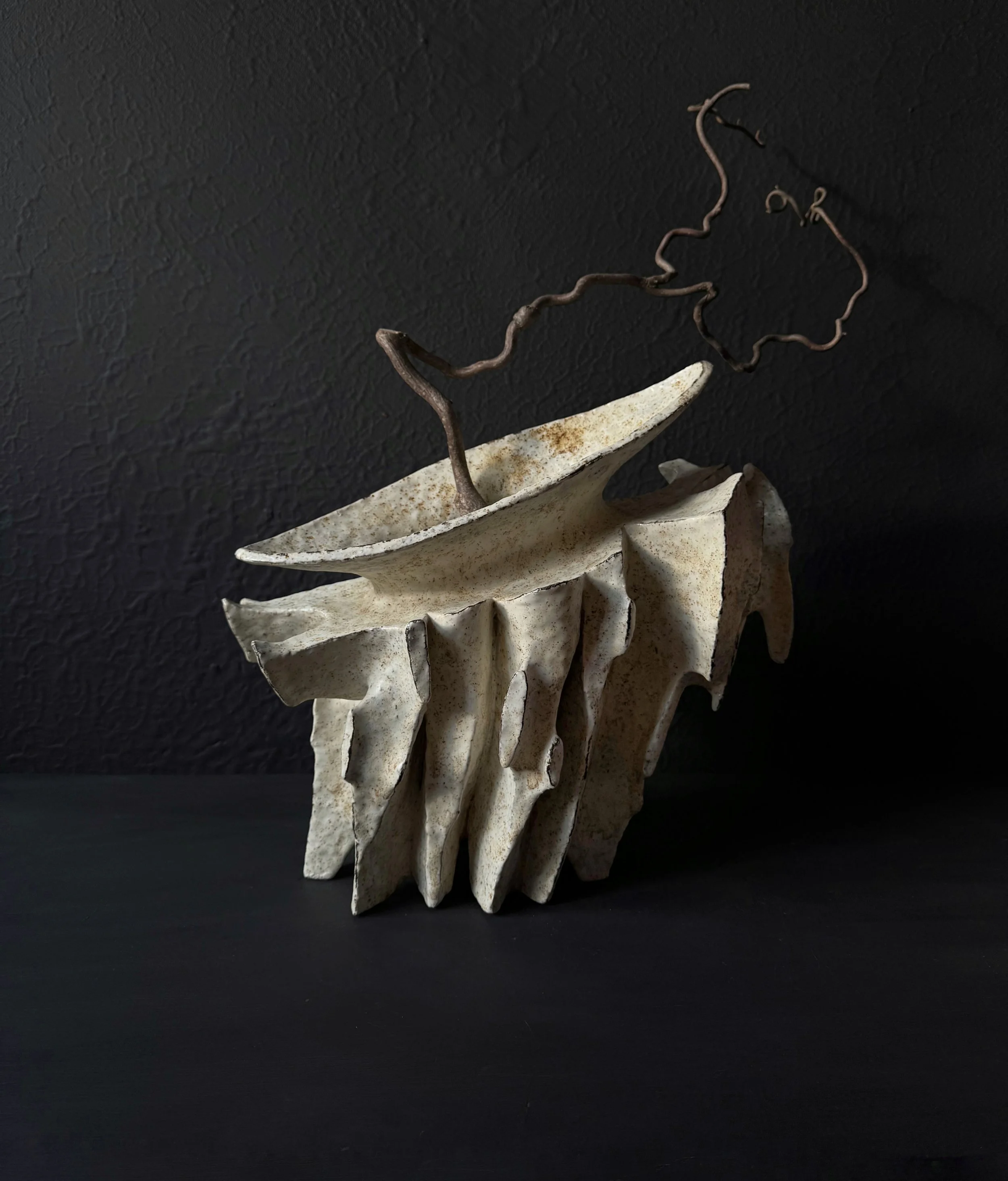 Ceramic object " White Papillon "II