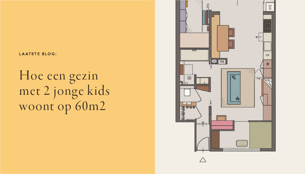 Interieur oplossingen voor een kleine benedenwoning met tuin voor een gezin