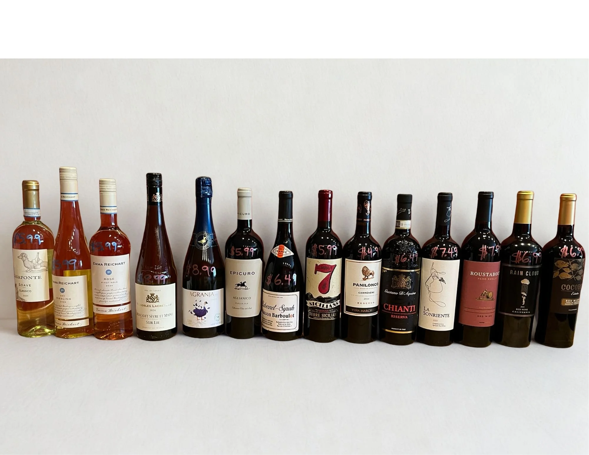 14 bottles of wine from Trader Joe's