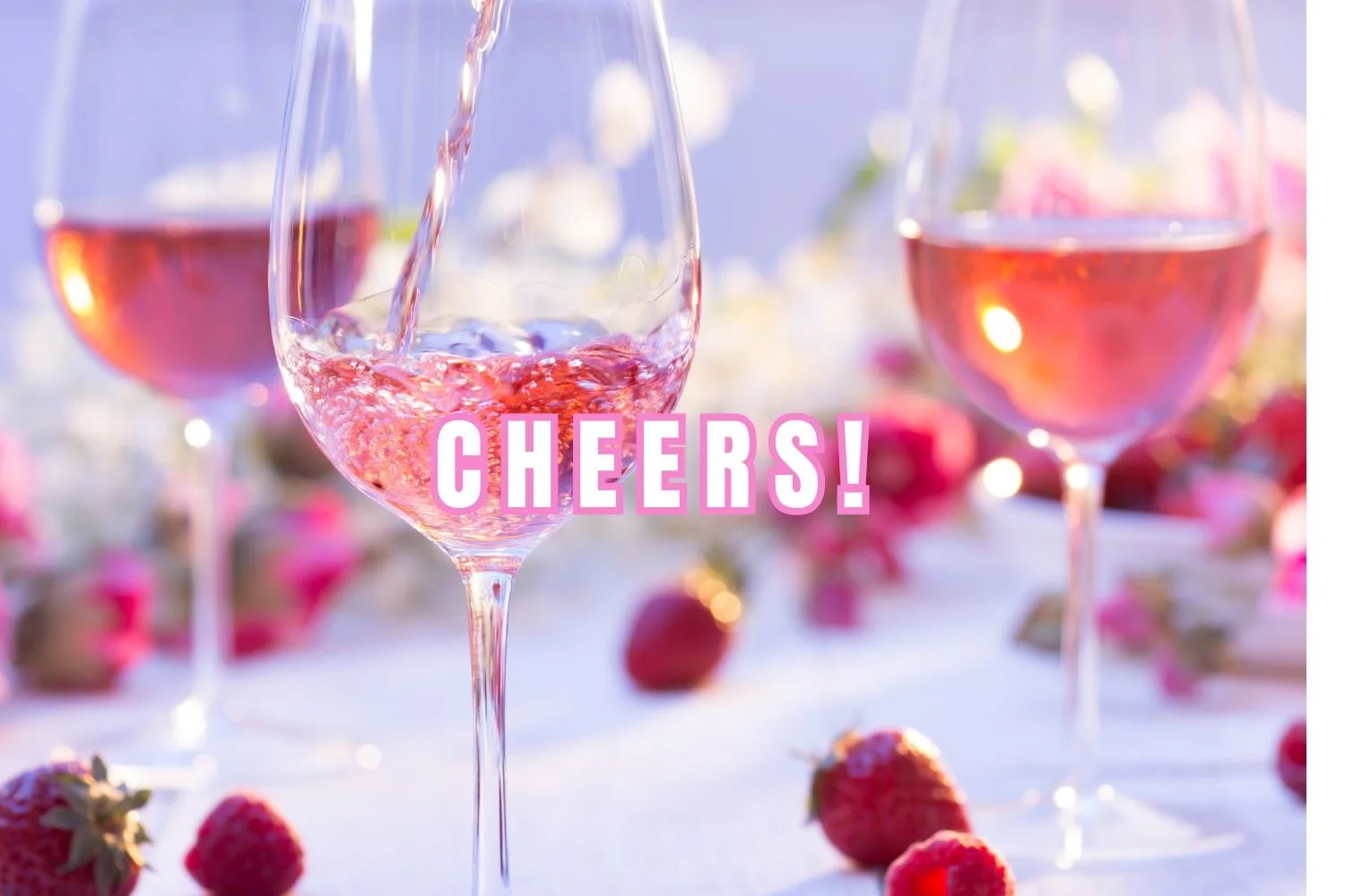 glasses of rosé wine with berries