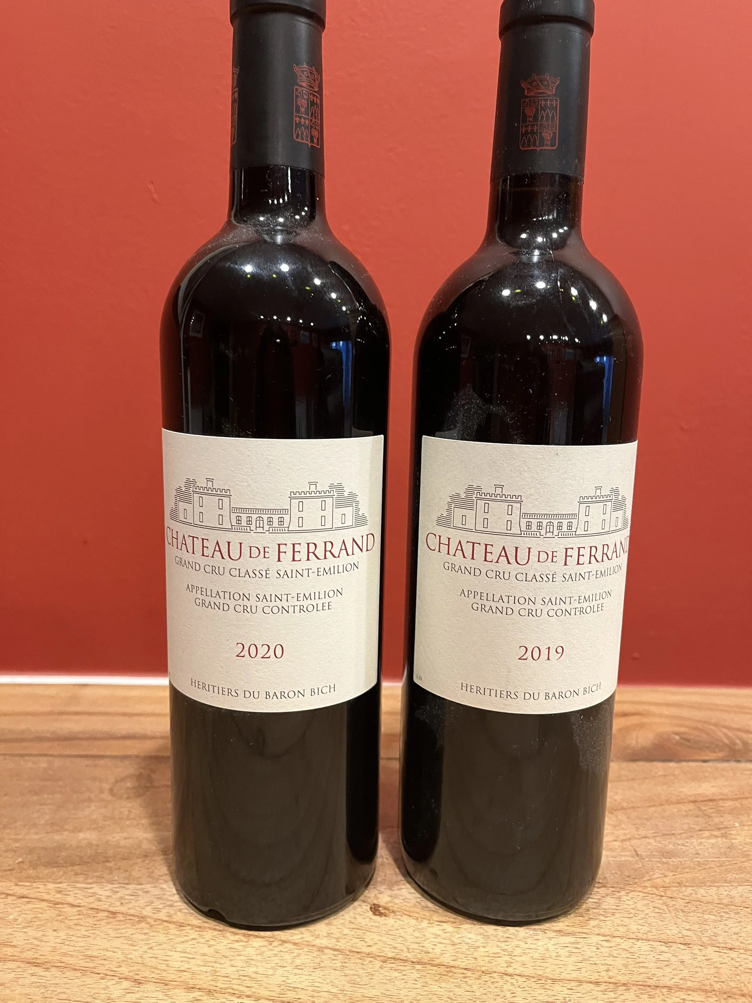 two vintages of Bordeaux wine
