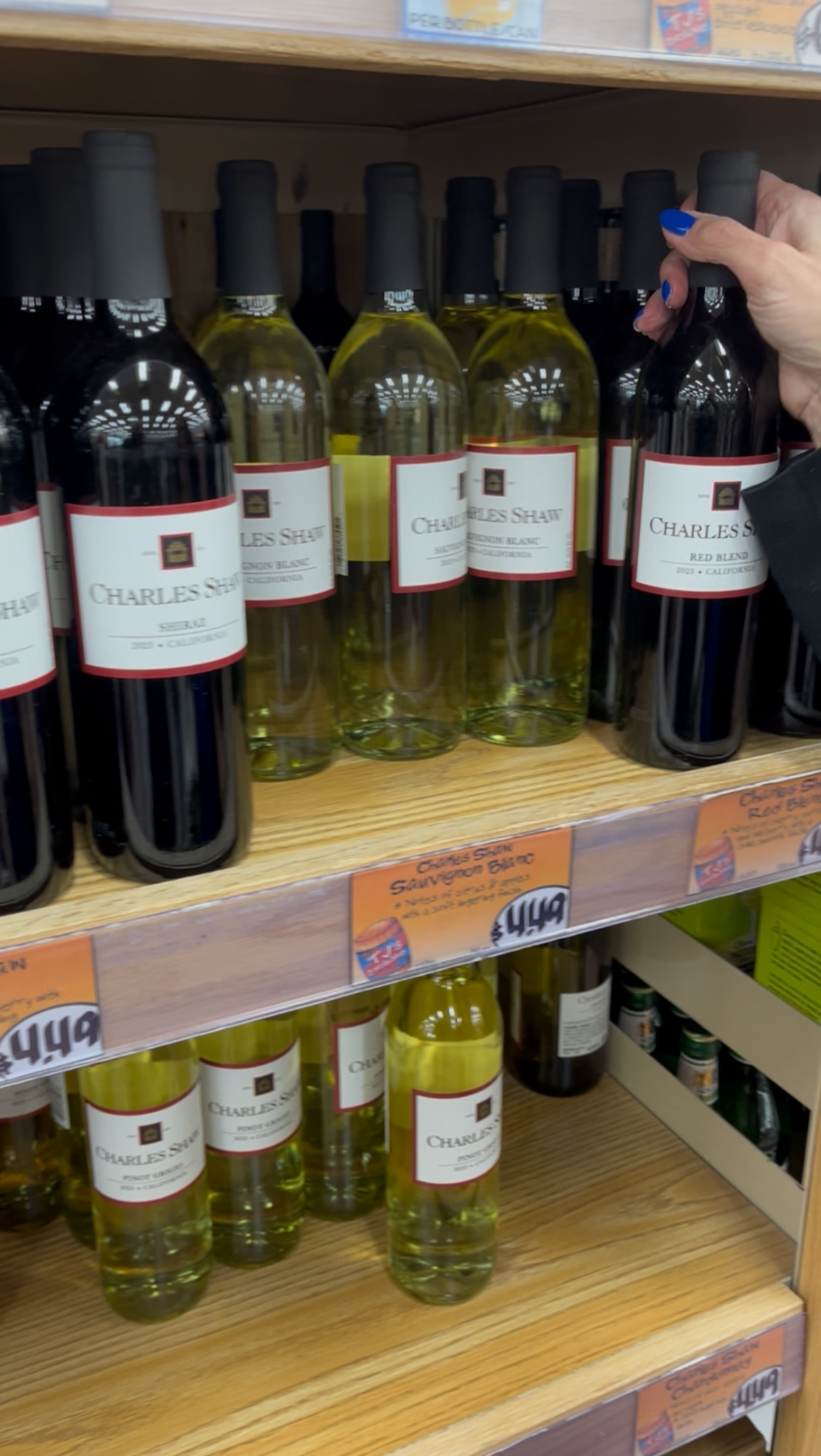 selection of Charles Shaw wines