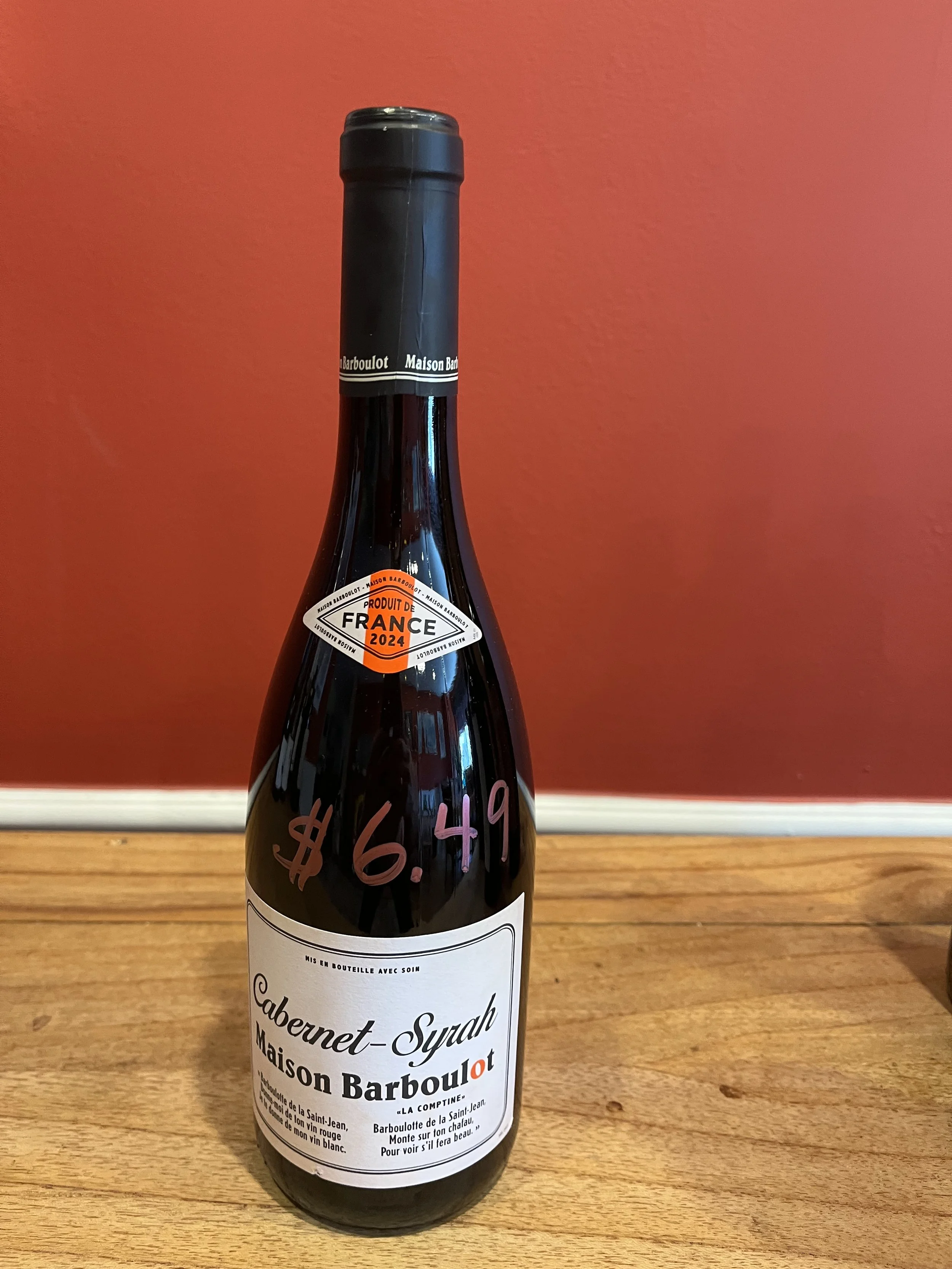 French red blend wine from Trader Joe's