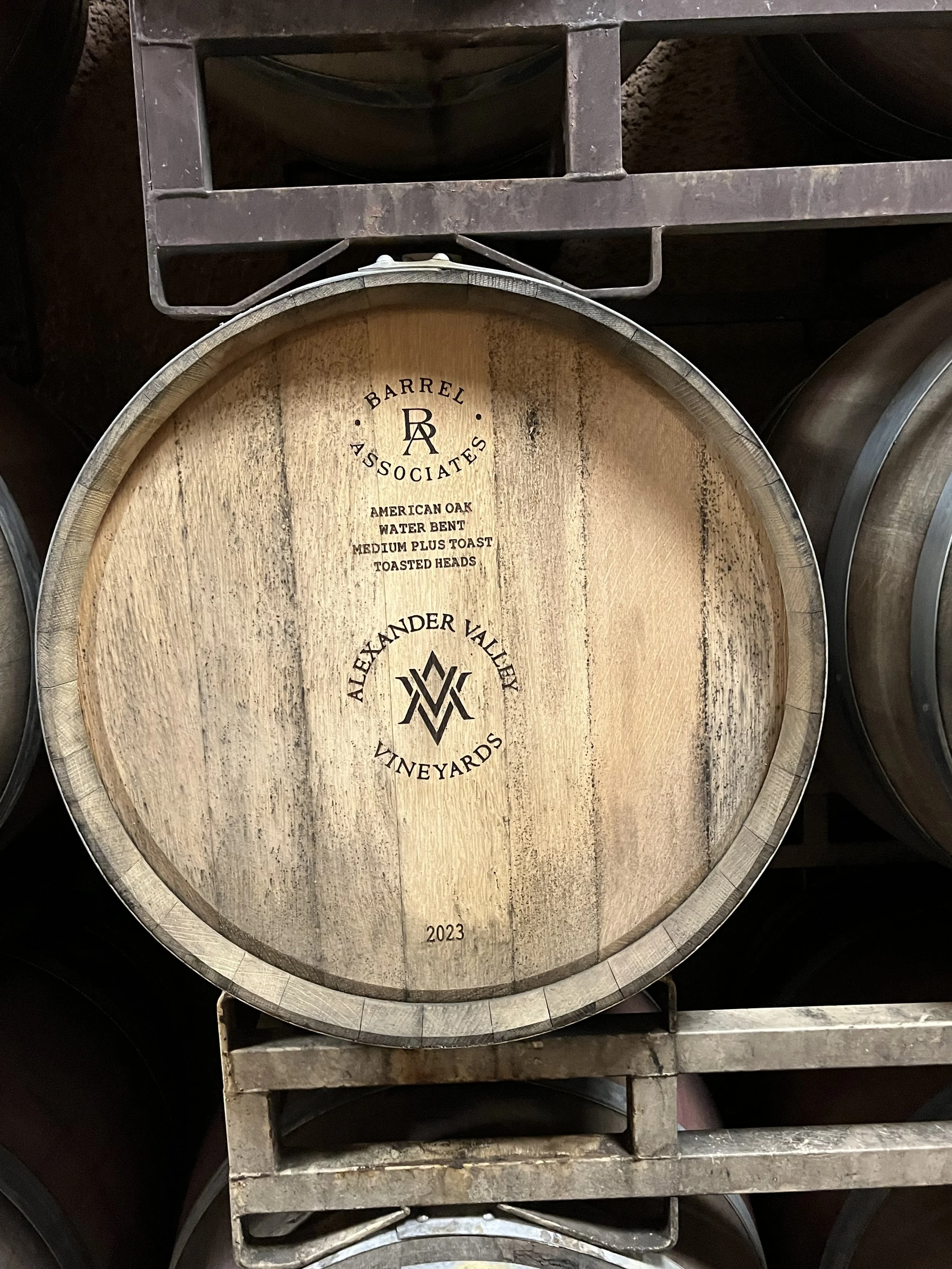 wine barrel from Alexander Valley Vineyards
