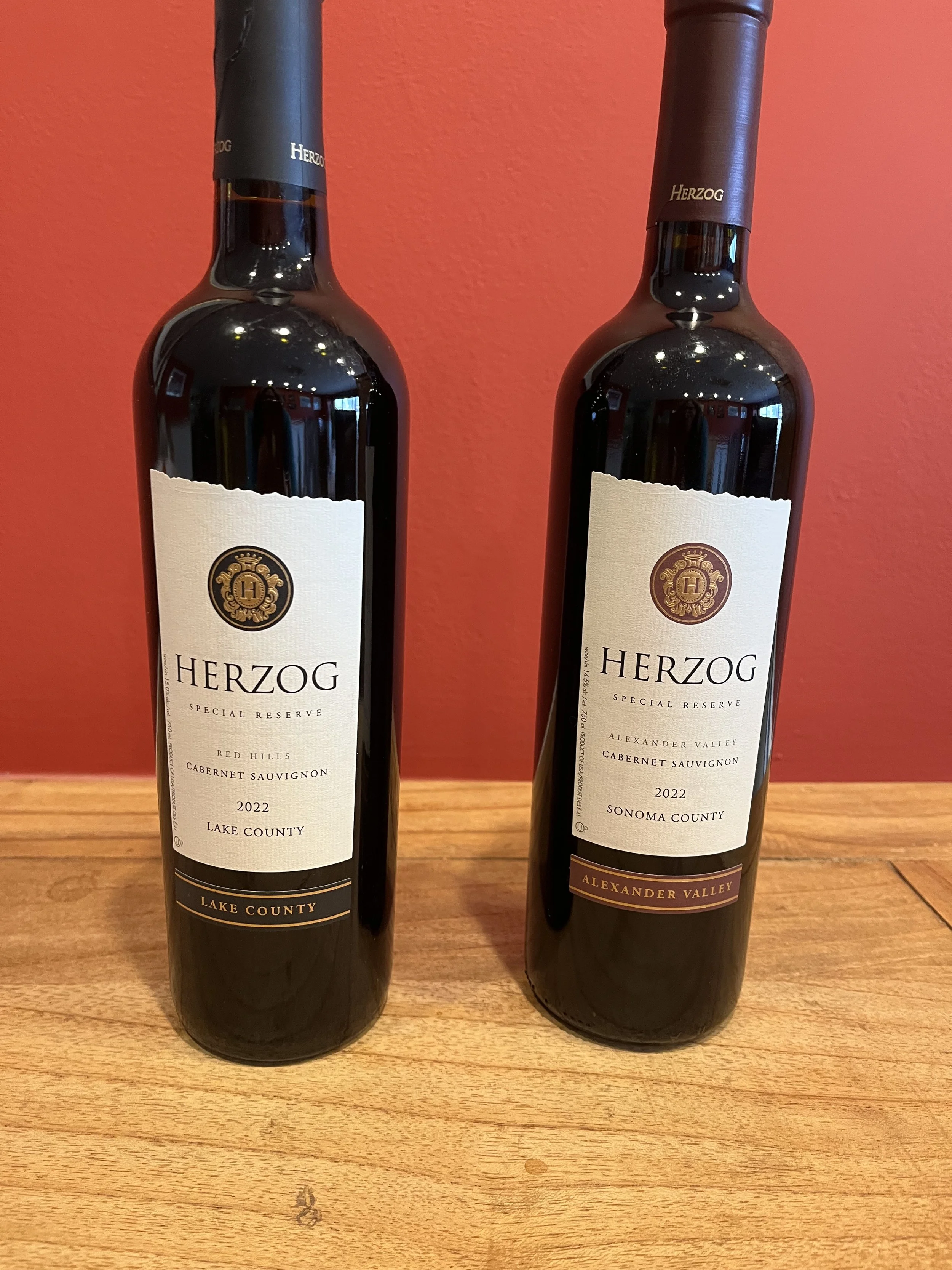 2 Herzog Cabernet Sauvignon wines