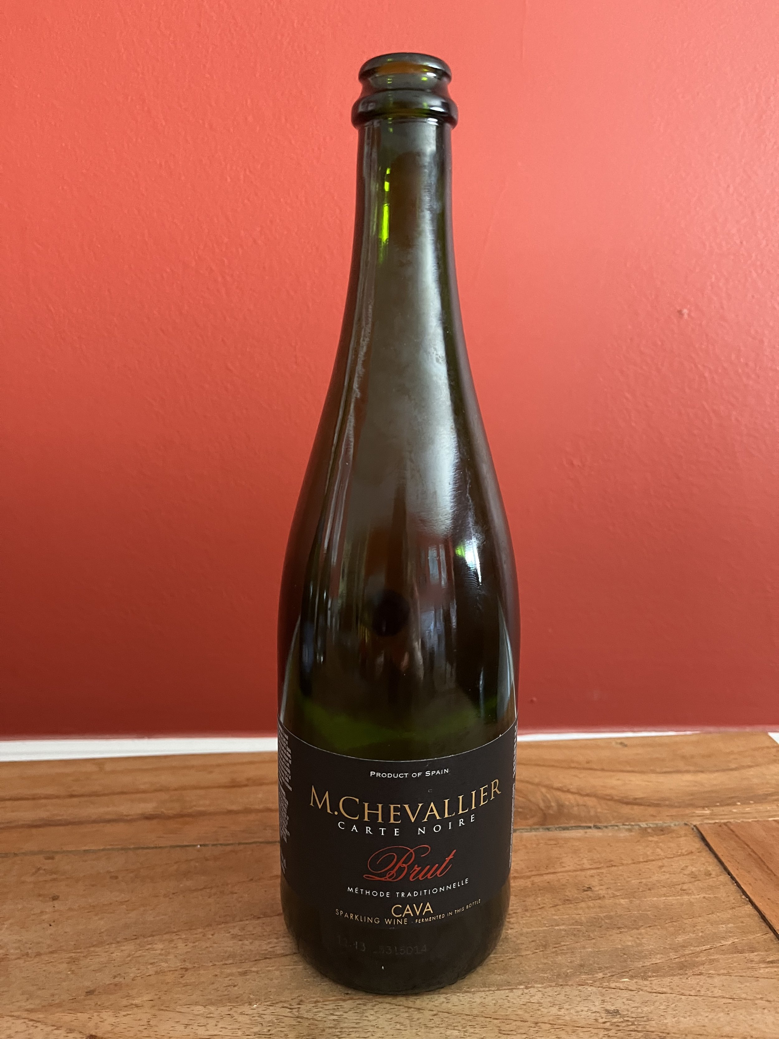 Bottle of Trader Joe's Brut Cava