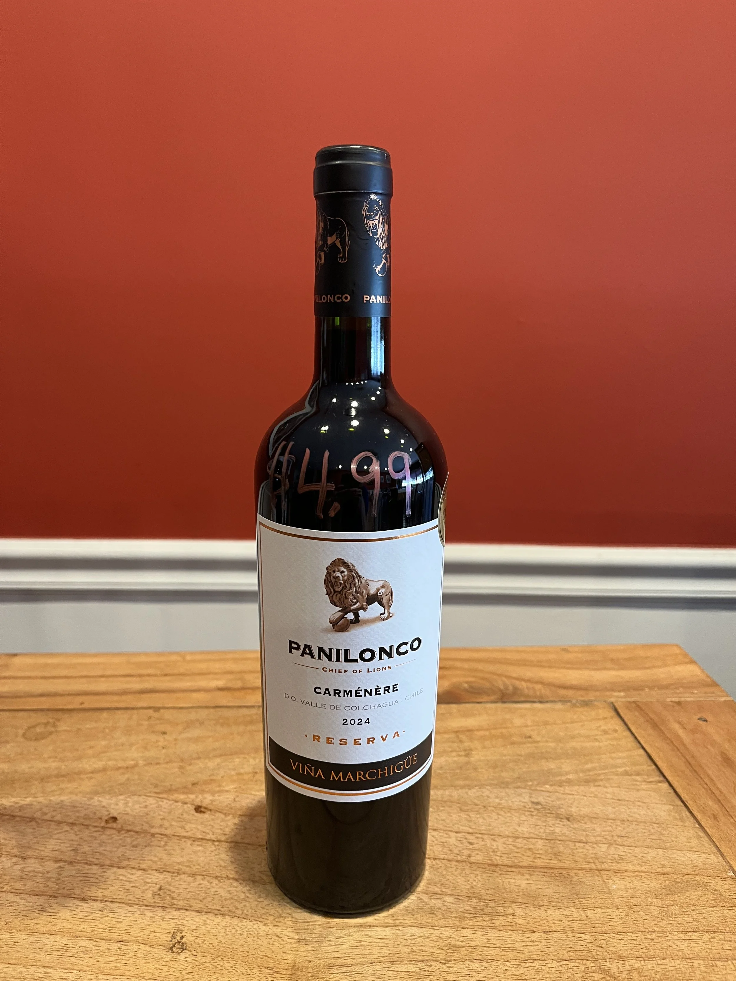 Panilonco Carménère  wine from Trader Joe's