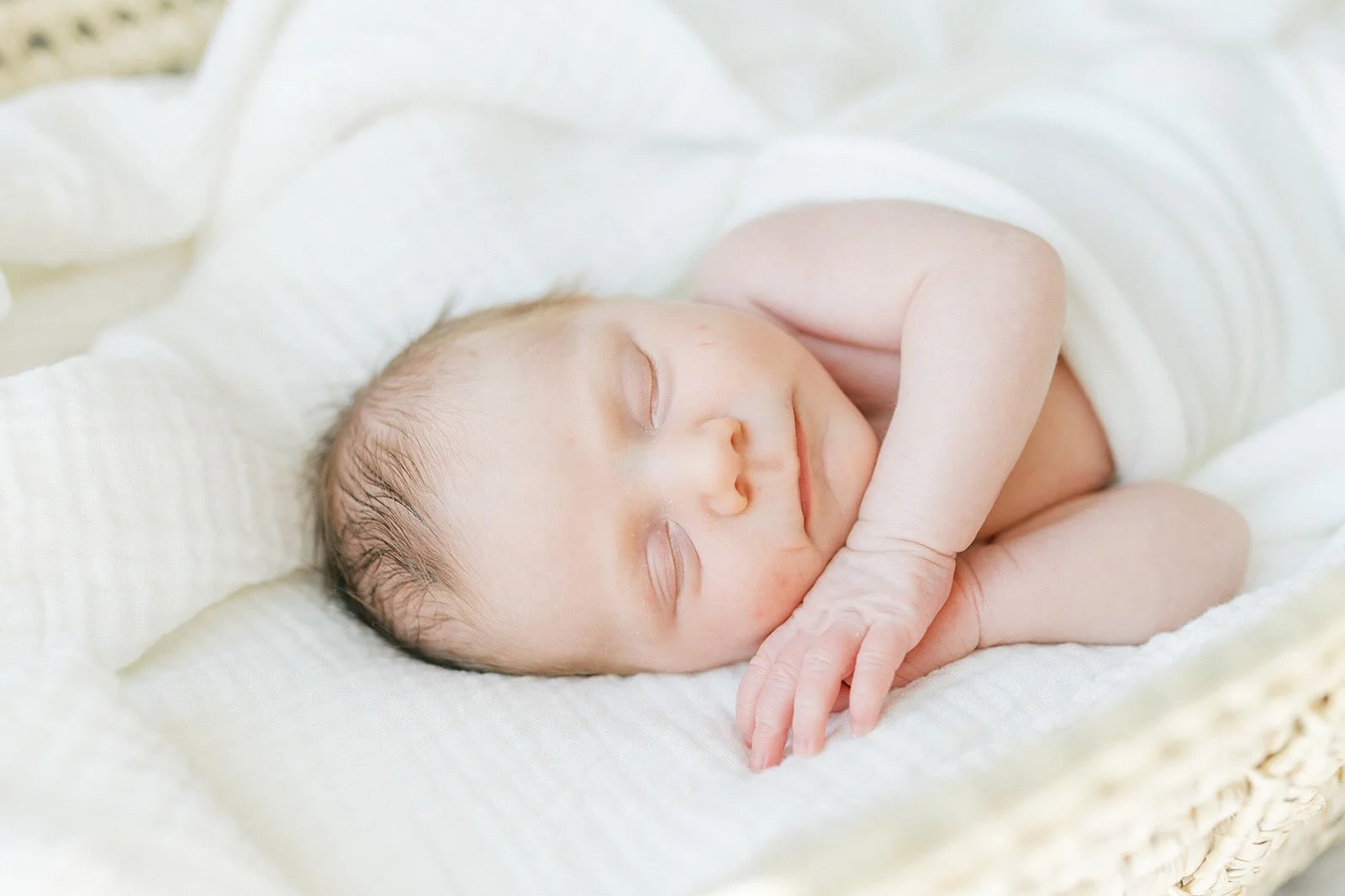 Sweet sleeping swaddles baby - Raleigh Newborn Photographer