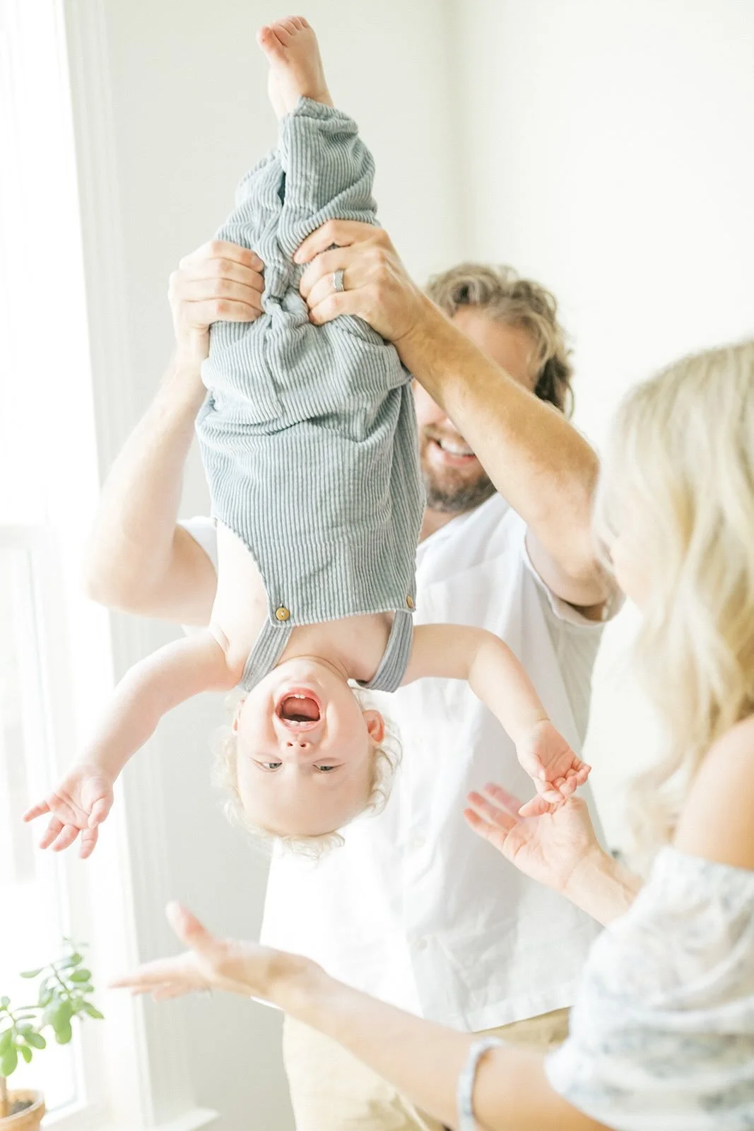 Being silly in the natural light - Raleigh Newborn Photographer
