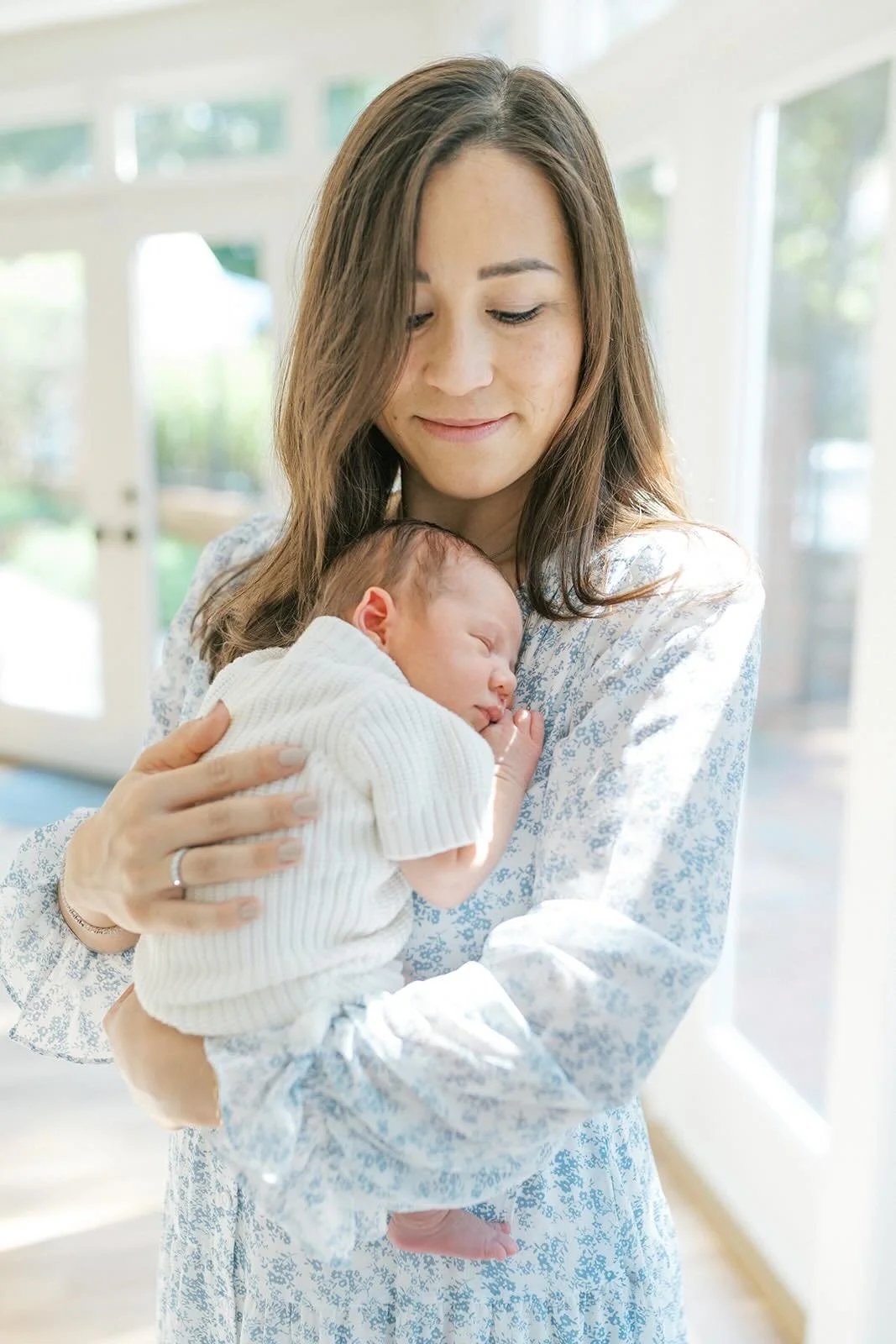 Mother holding sweet baby boy - Raleigh Newborn Photographer