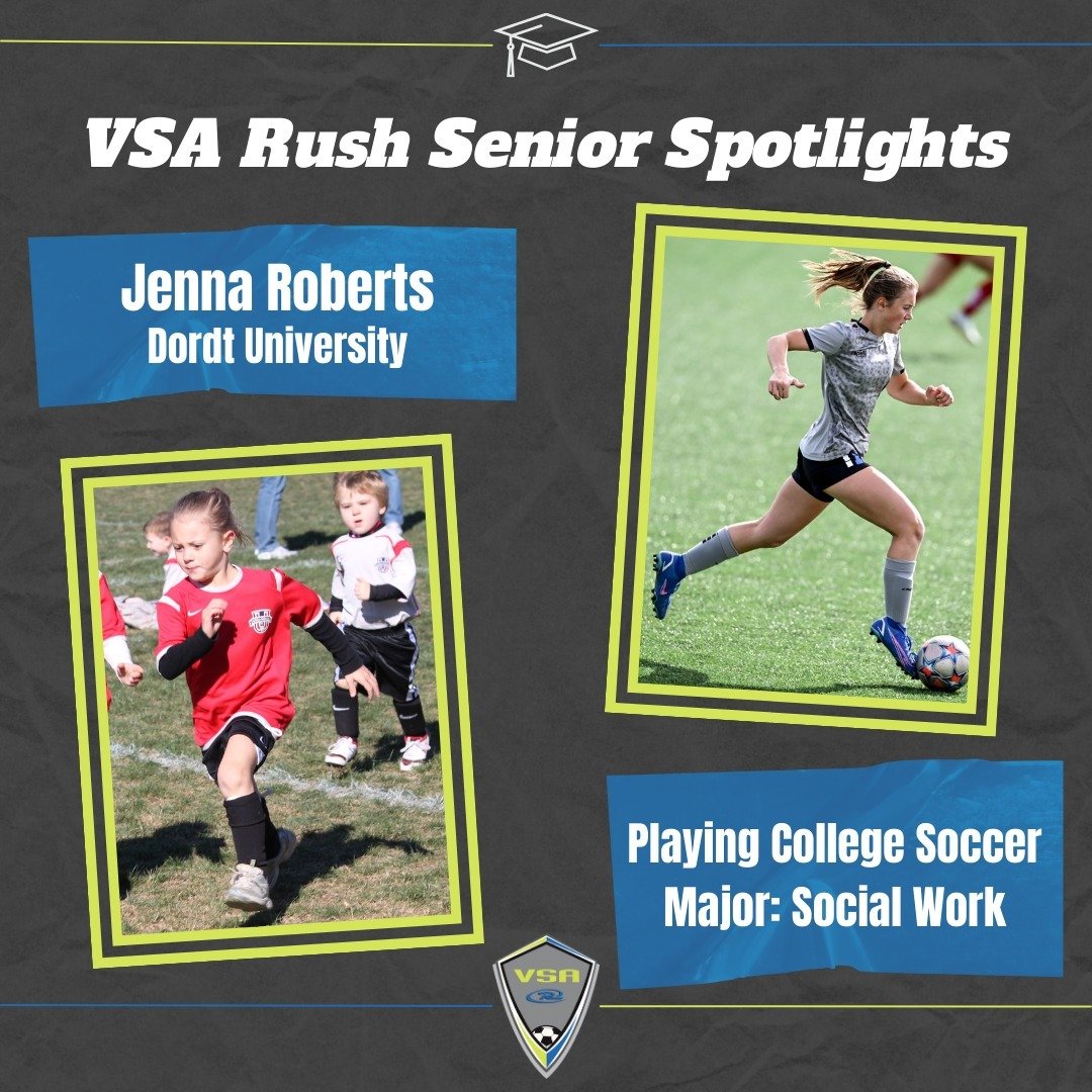 A senior forward from our 2005/06 @girlsacademyleague team, Jenna Roberts! 

Thank you for being part of VSA Rush &amp; good luck at the Dordt University next fall!! #SeniorSunday #VSARush