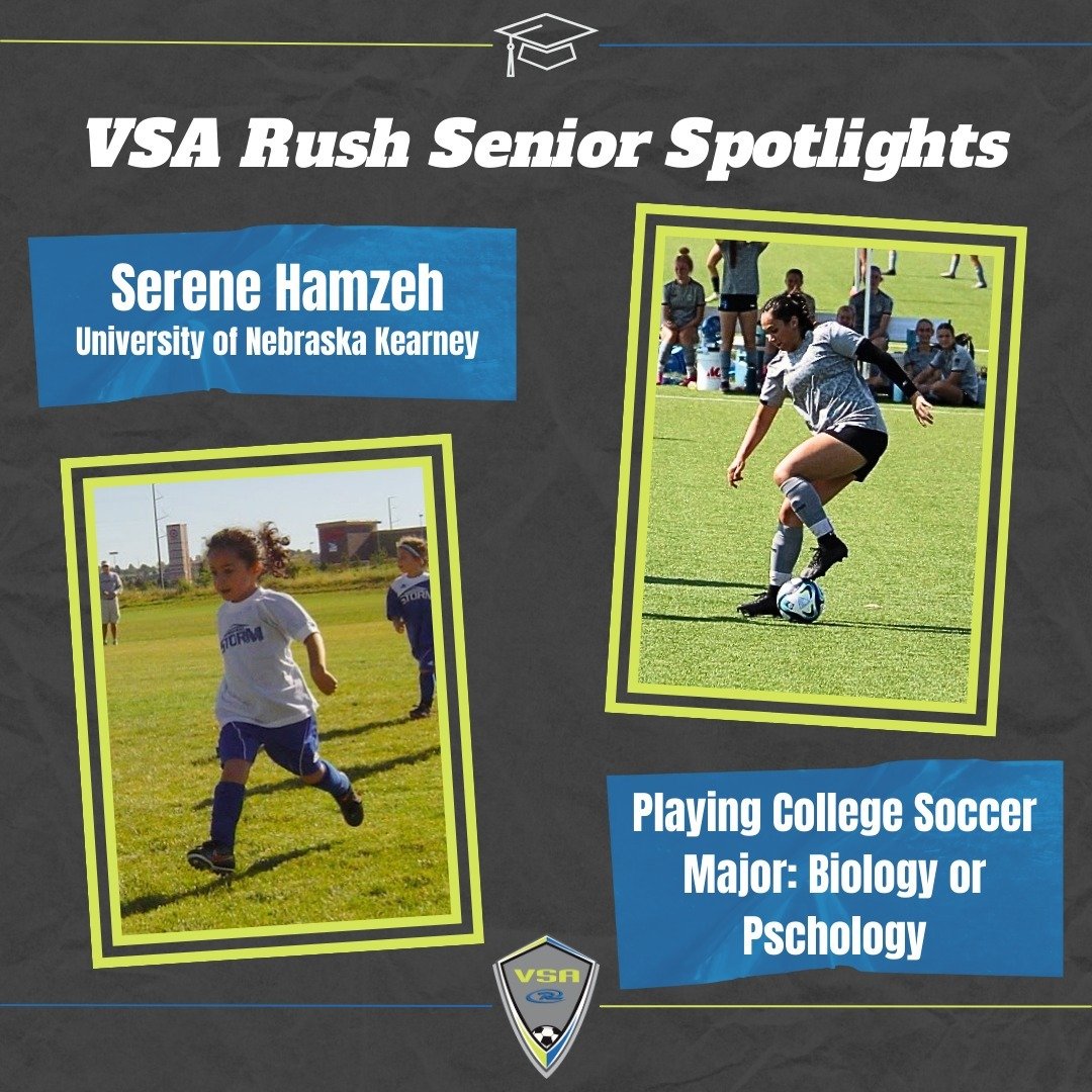 A senior midfielder from our 2005/06 @girlsacademyleague team, Serene Hamzeh! 

Thank you for being part of VSA Rush &amp; good luck at the University of Nebraska Kearney next fall!! #SeniorSunday #VSARush