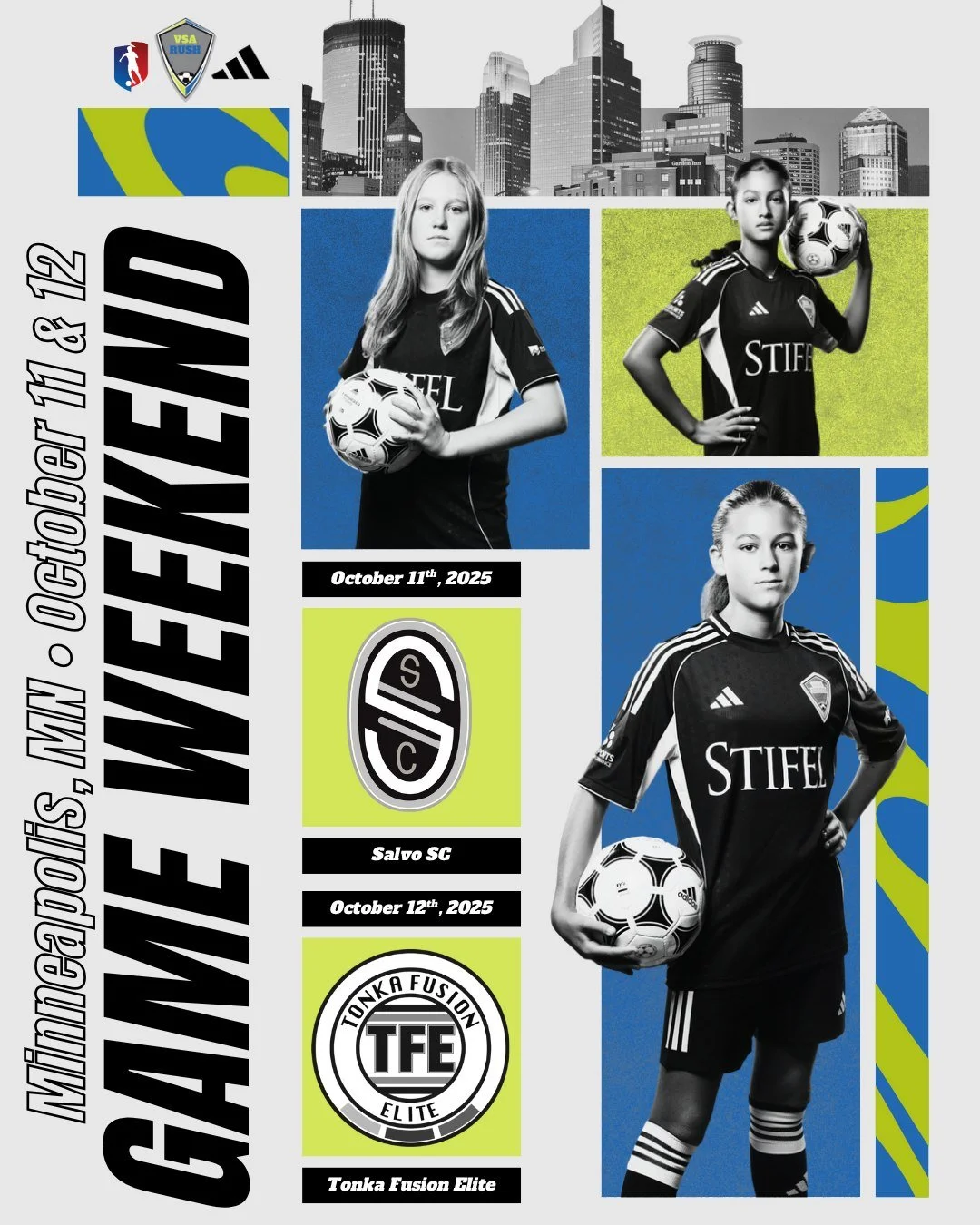 πDSM →πMIN 
Good luck to the VSA Rush U13 & U14 GA teams as they had to Minneapolis this weekend to take on @salvosoccer &  @tonkafusionelite 
#VSARush #GA