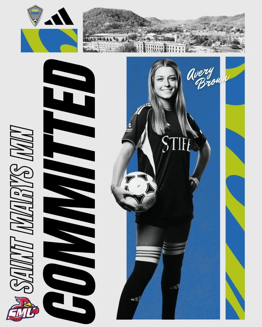 Congratulations to Avery Brown from the 08/07G GA for committing to Saint Marys University MN! #Committed #VSARush