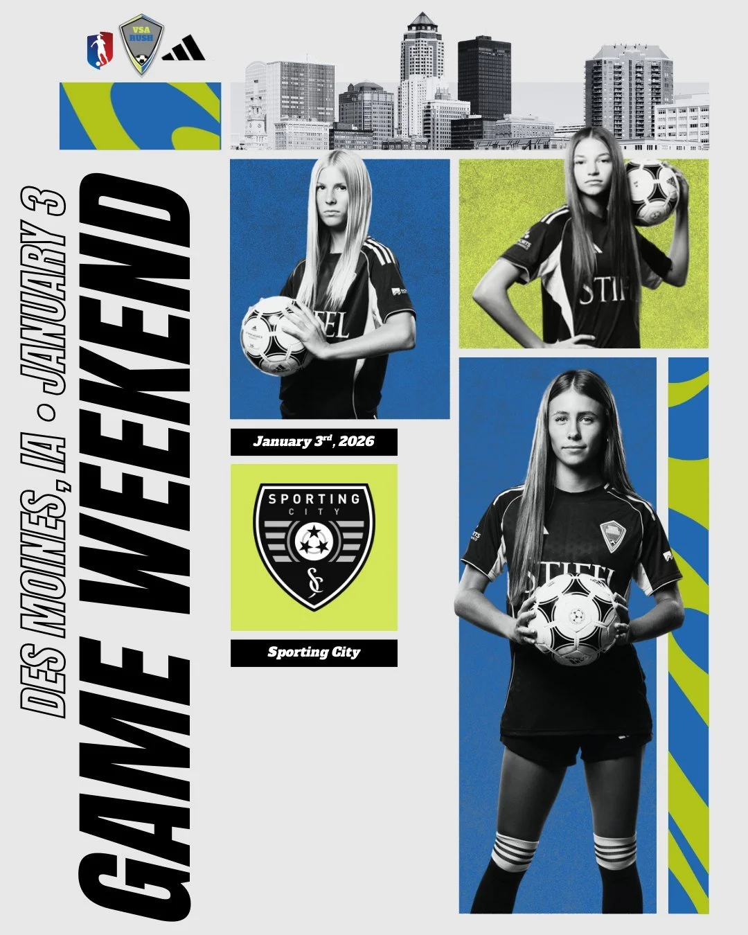 Game Weekend! Our U15-U19 GA teams are excited to host Sporting City for a full day of GA conference matches!

#VSARush #GA