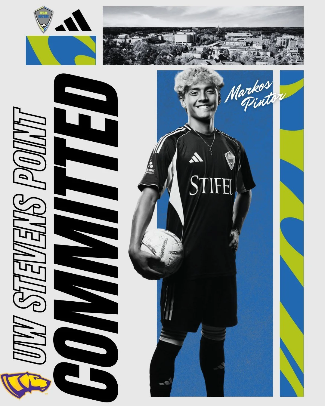 Congratulations to Markos Pintor from the 08/07B ECNL team for committing to UW Stevens Point! #Committed #VSARush