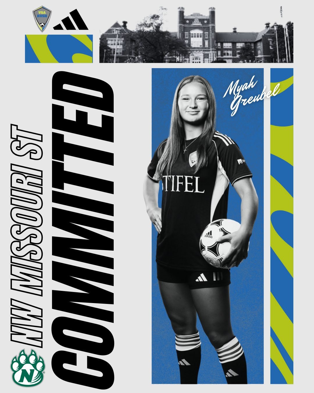 Congratulations to Myah Greubel from the 08/07G GA for committing to Northwest Missouri State University! #Committed #VSARush