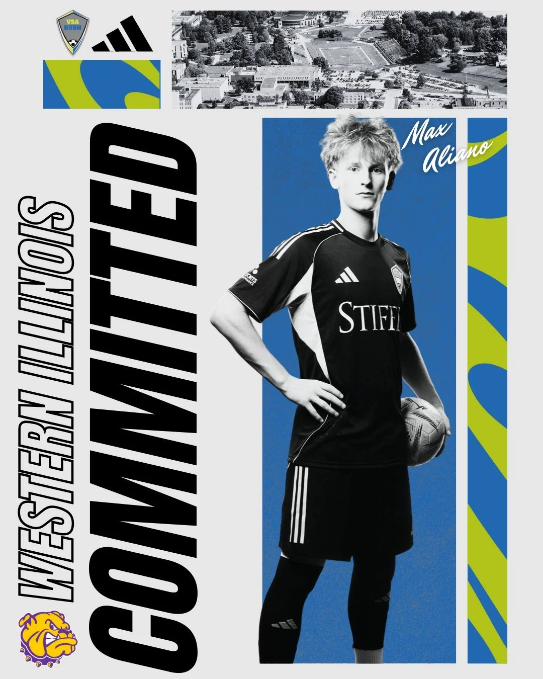 Congratulations to Max Aliano from the 08/07B ECNL for committing to Western Illinois University! #Committed #VSARush