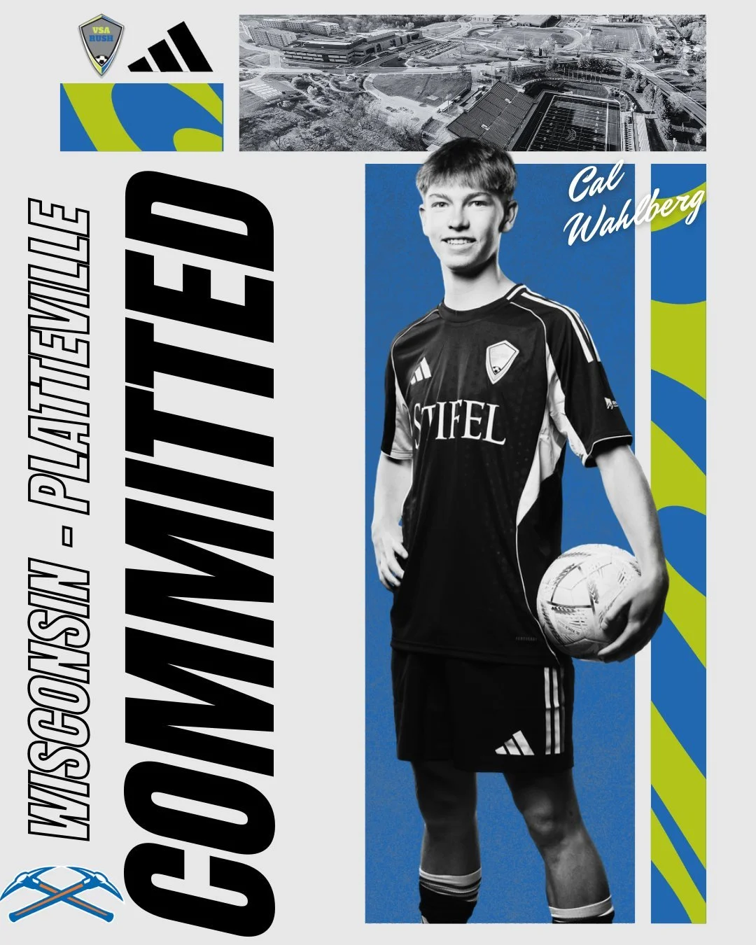 Congratulations to Cal Wahlberg from the 08/07B ECNL for committing to UW-Platteville! #Committed #VSARush