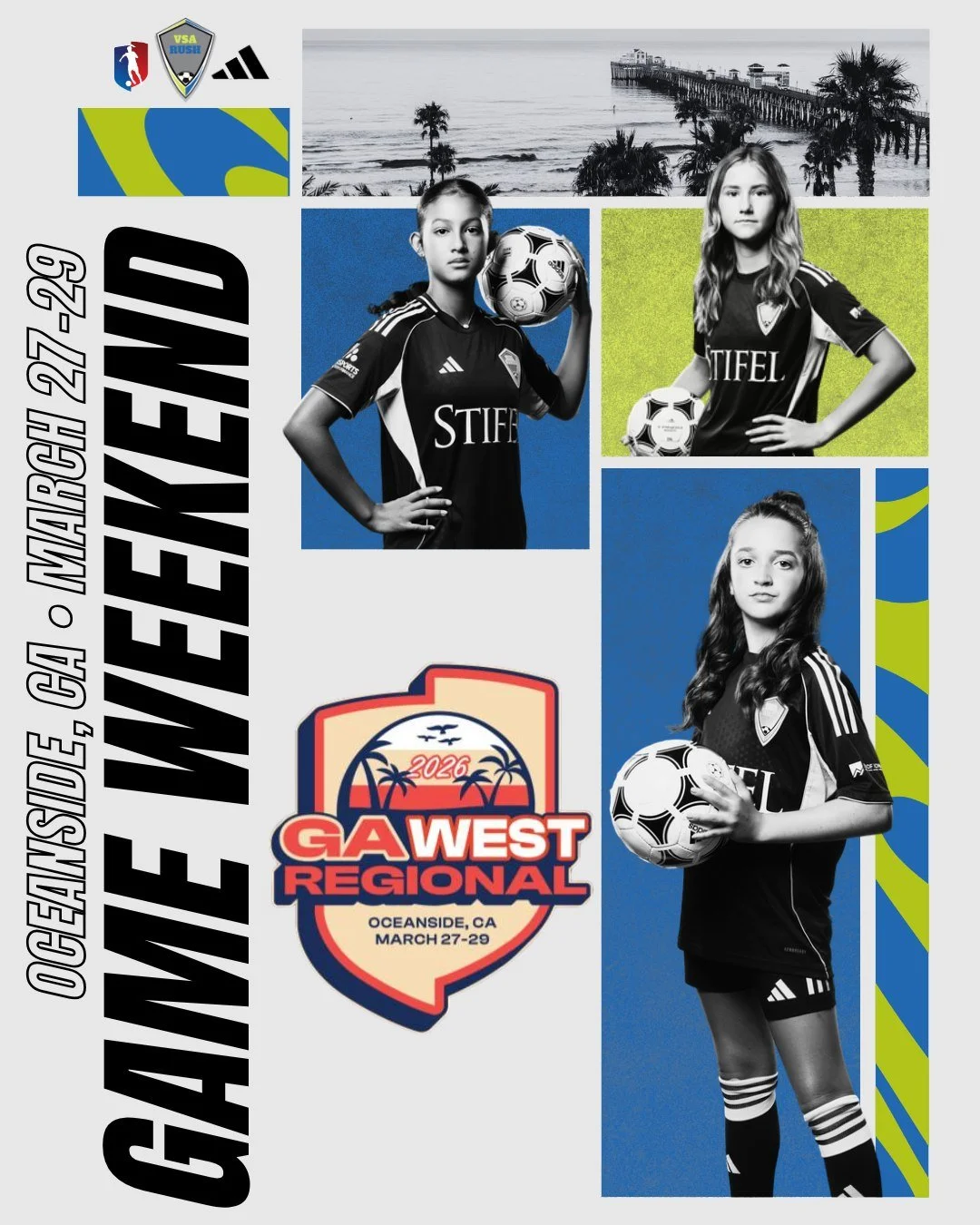 Our 2012 &amp; 2013 GA teams are off to Oceanside, CA this weekend for the GA West Regional! 🌊 #VSARush #GA