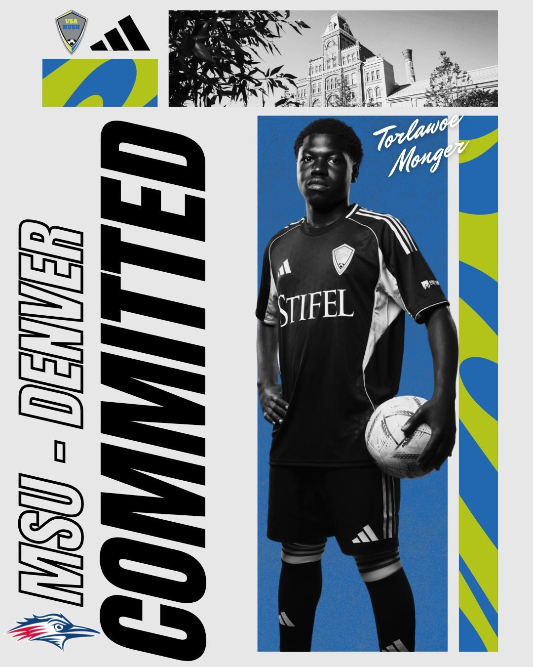 Congratulations to Torlawoe Monger for committing to Metropolitan State University of Denver! #Committed #VSARush #Classof27