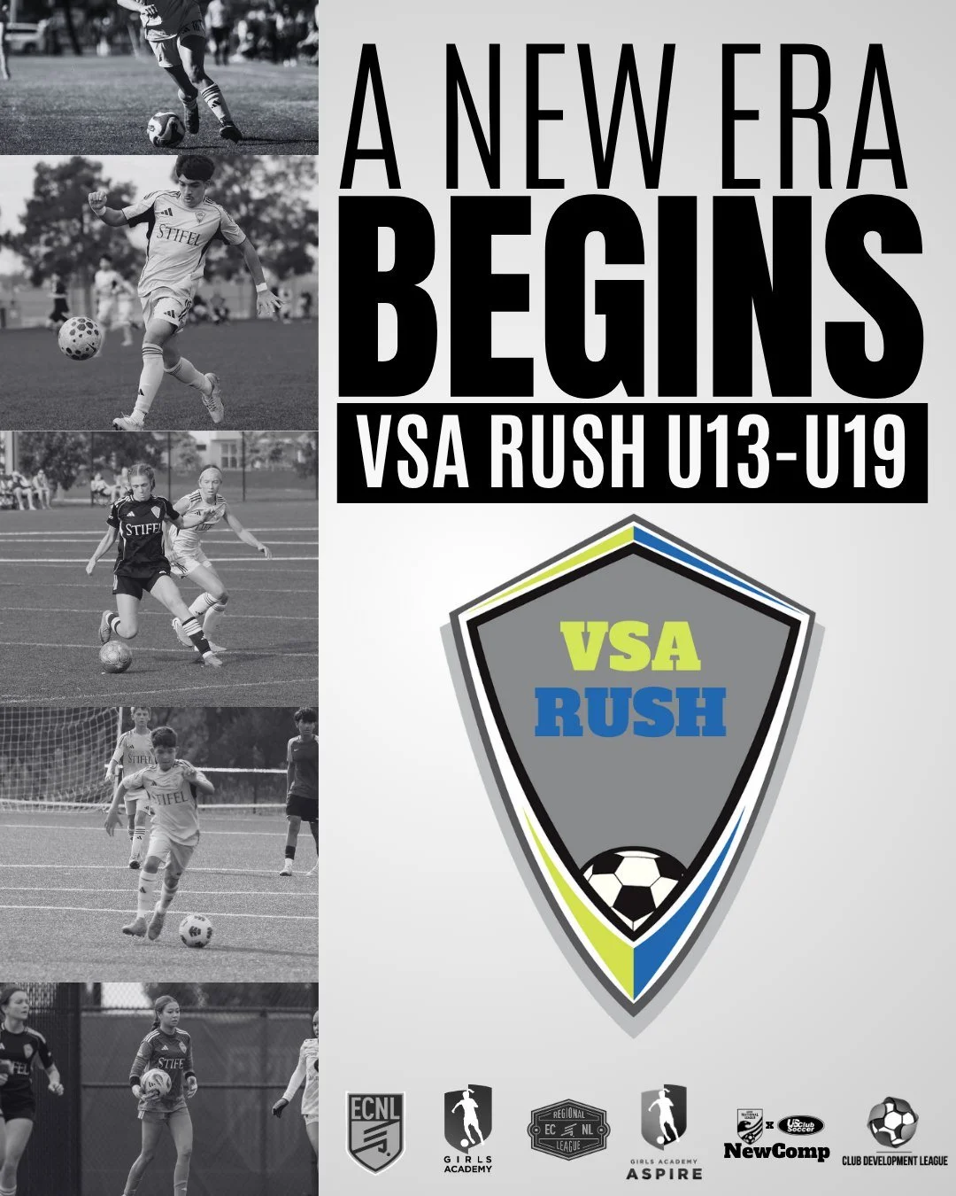 ❗ A NEW ERA AT VSA RUSH ❗

We have thrilling news! VSA Rush is broadening its partnership for players in the 13U-19U select programs.

After a successful collaboration that has led to the formation of exceptional teams for both boys and girls in the 